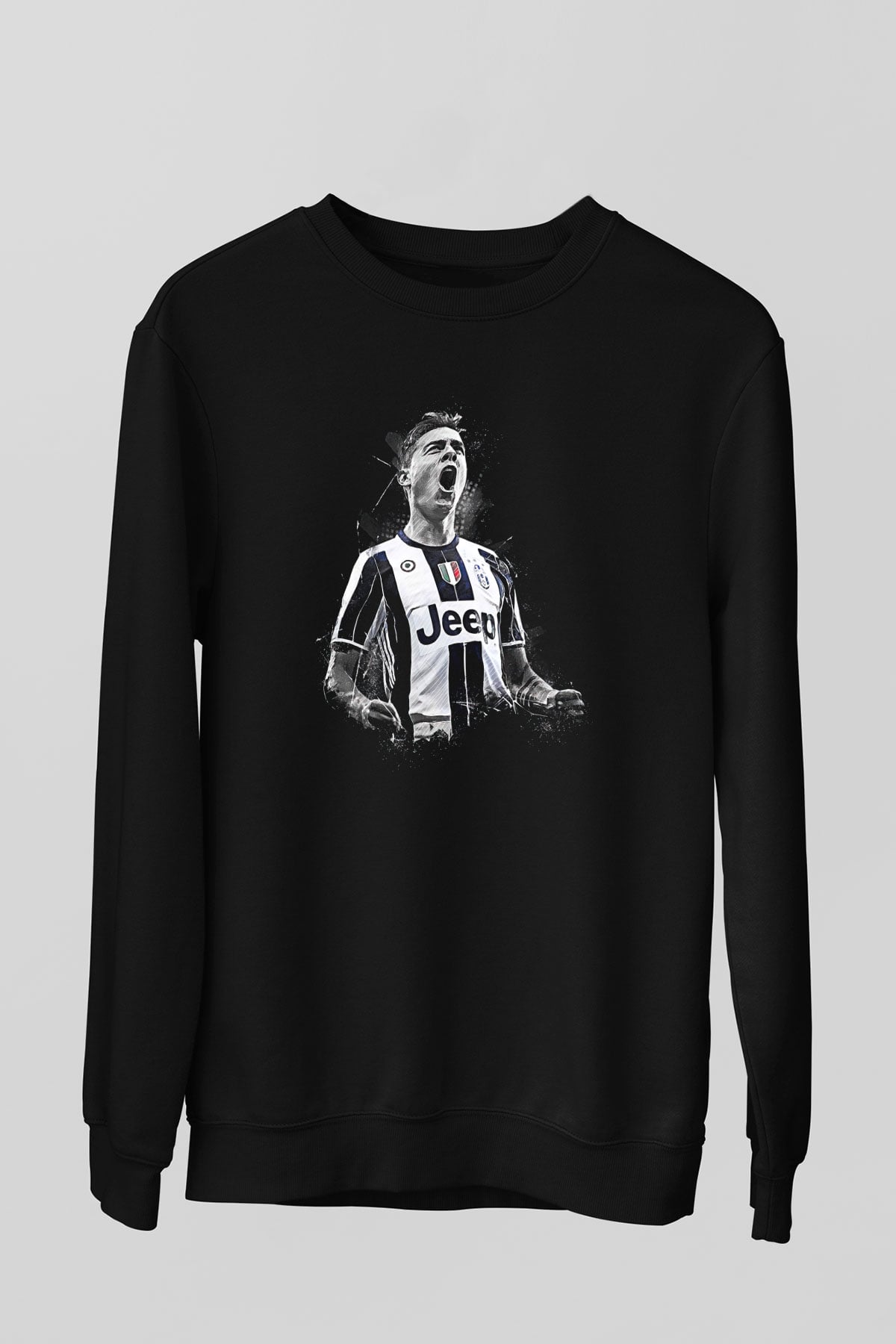Paulo Dybala Baskılı Unisex Siyah Sweatshirt