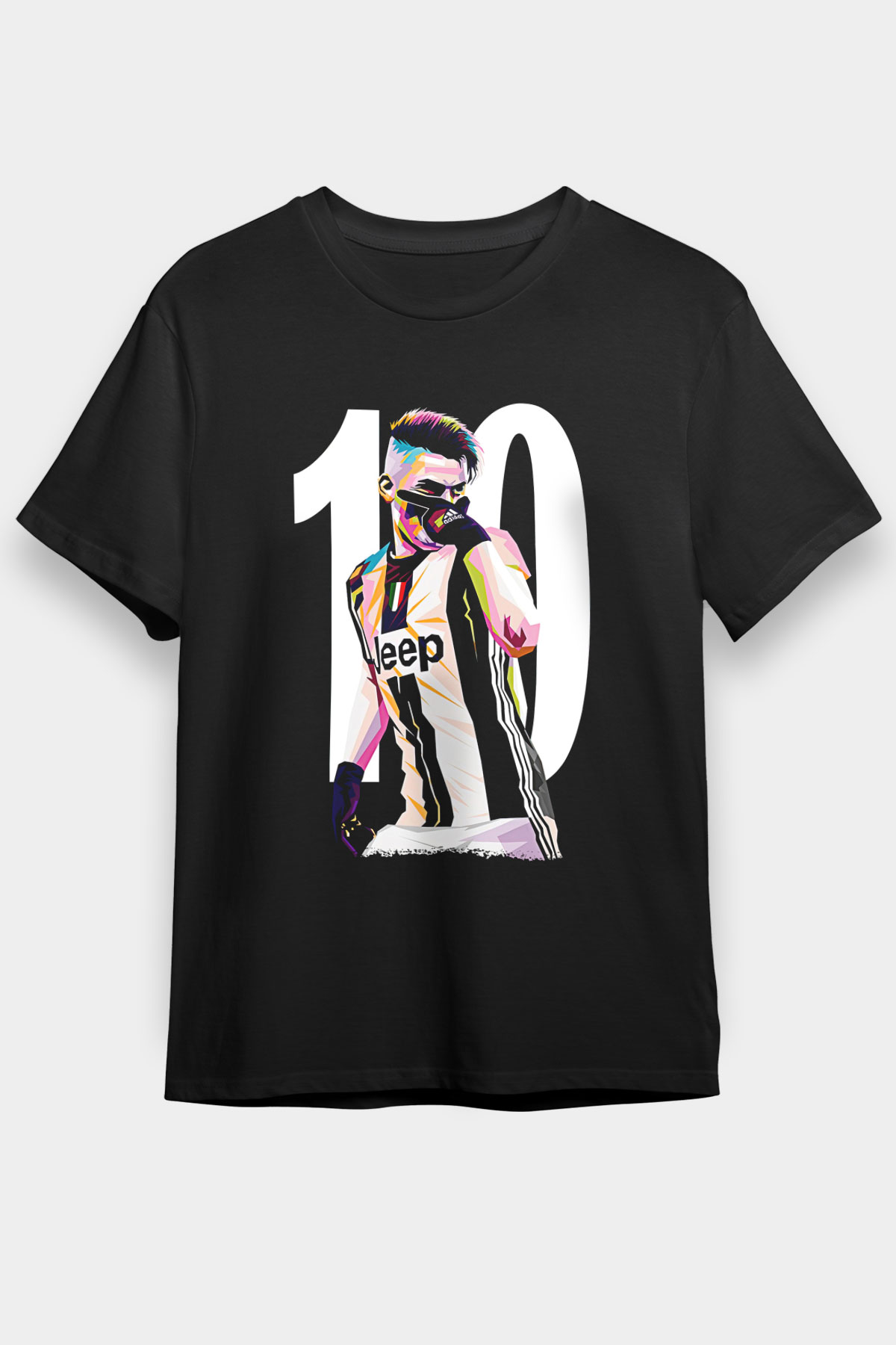 Paulo Dybala Baskılı Unisex Siyah Tişört - Tshirt