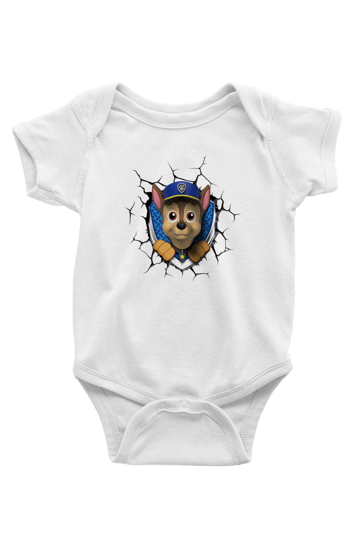Paw Patrol Baskılı Beyaz Unisex Bebek Body - Zıbın