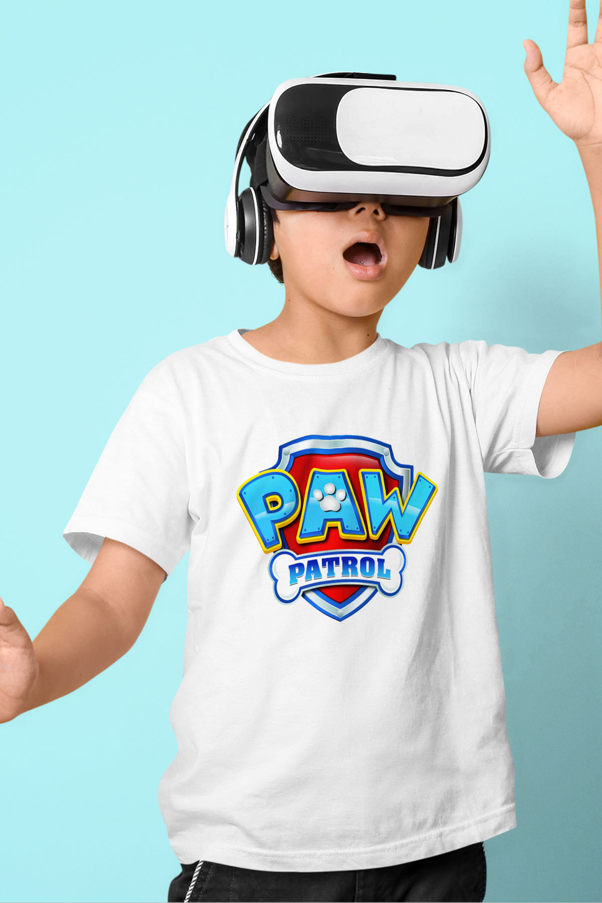 Paw Patrol Baskılı Beyaz Unisex Çocuk Tişört