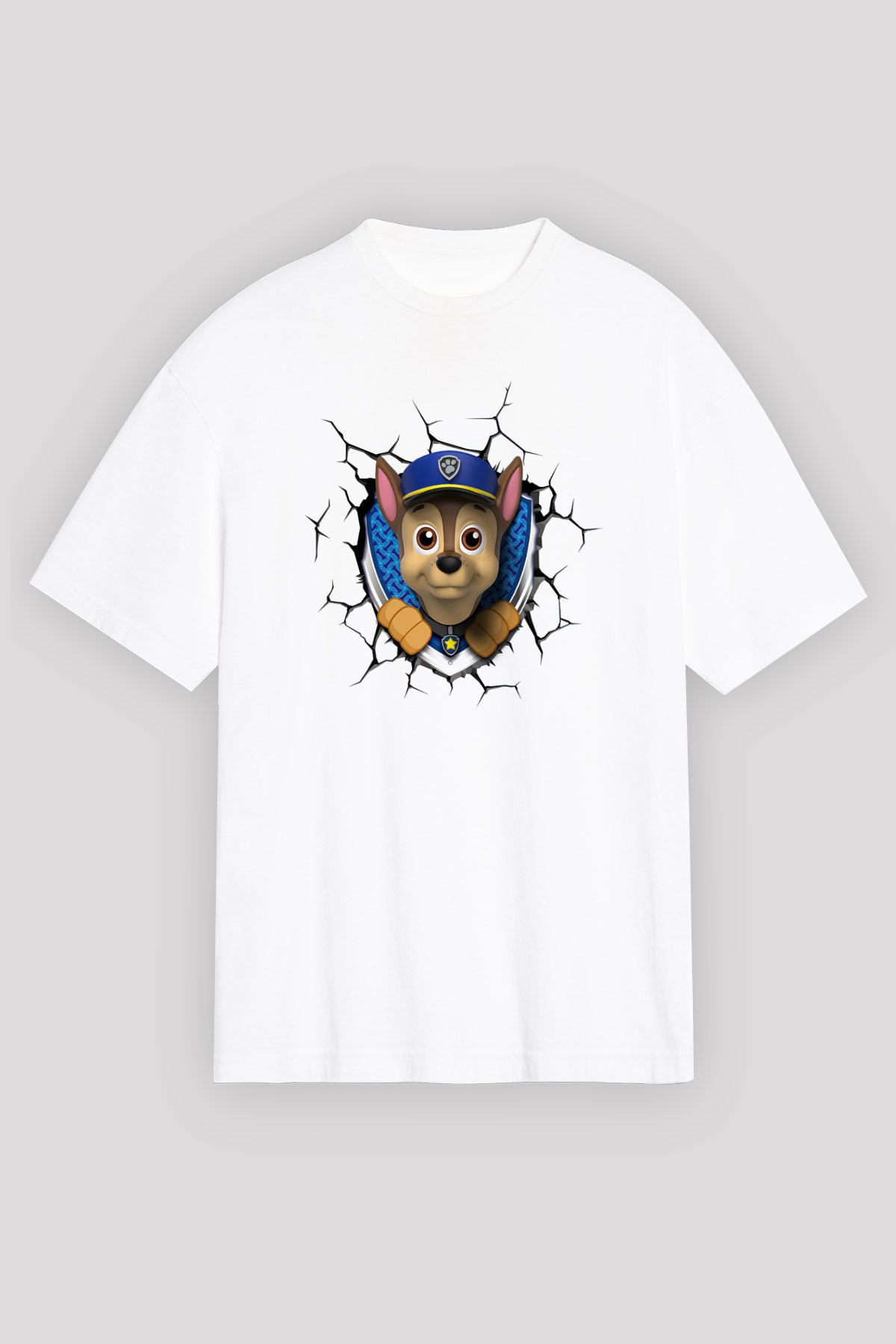 Paw Patrol Beyaz Unisex Oversize Tişört T-Shirt