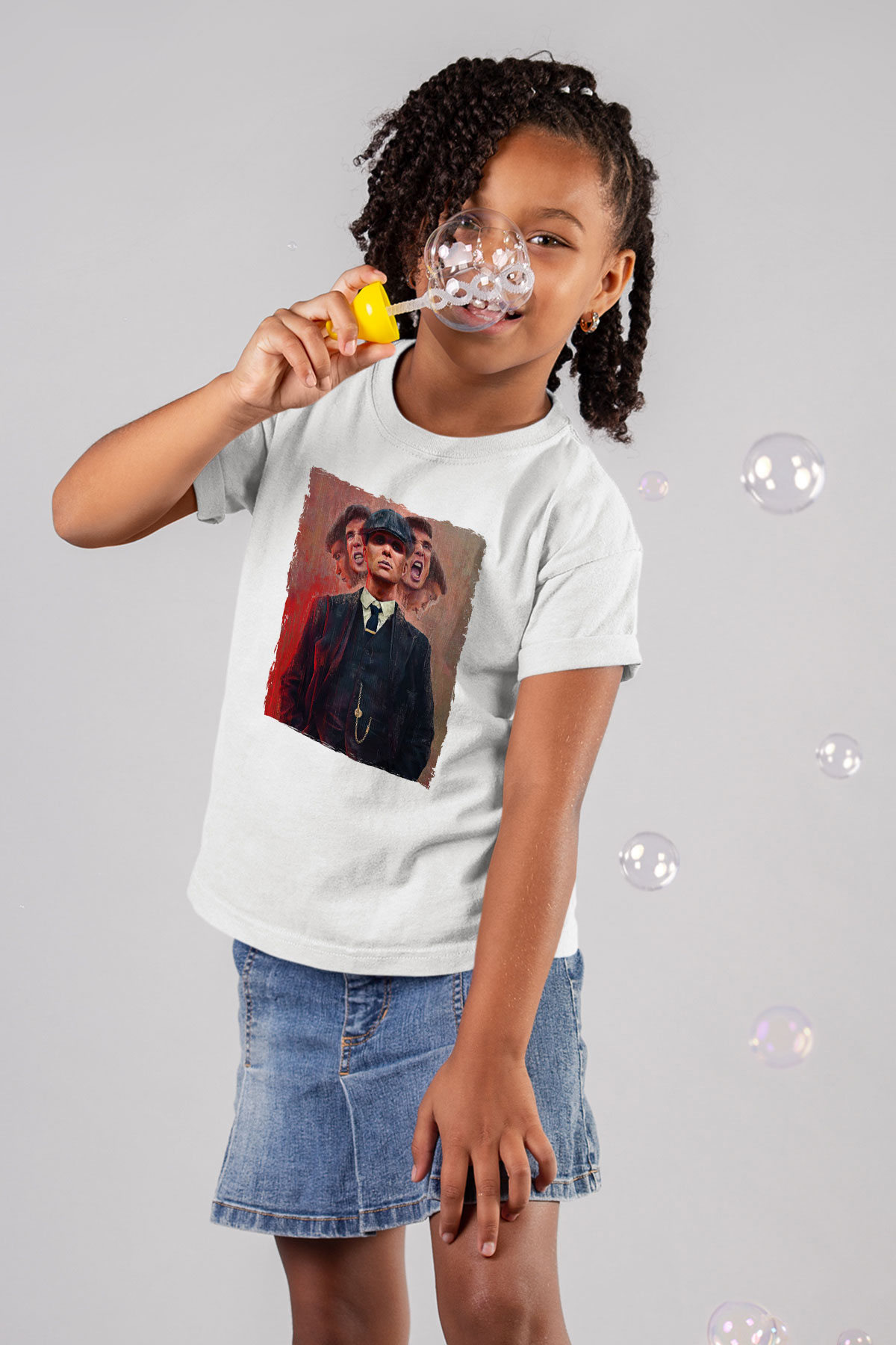 Peaky Blinders Baskılı Beyaz Unisex Beyaz Çocuk Tişört - Tshirt