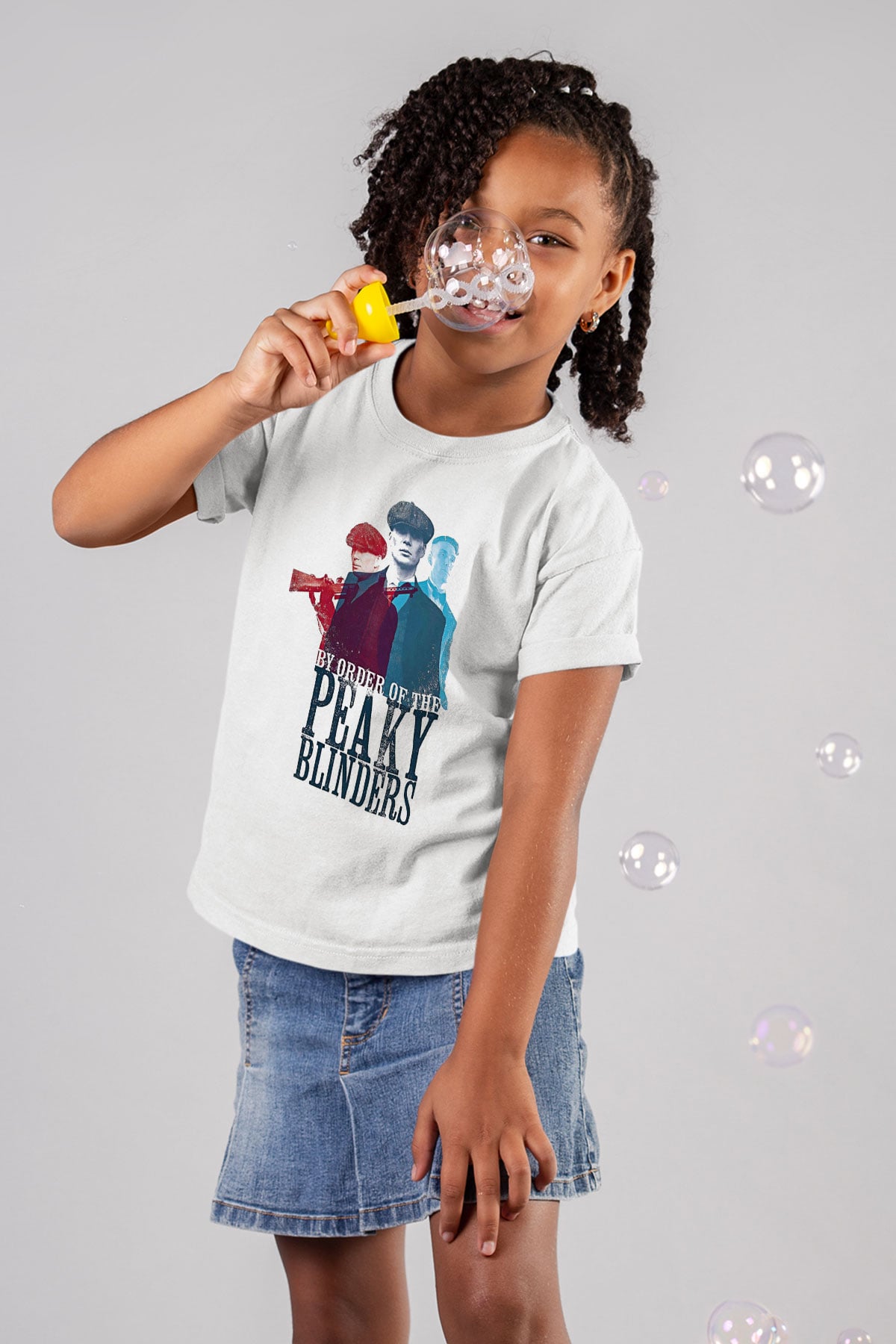 Peaky Blinders Baskılı Beyaz Unisex Beyaz Çocuk Tişört - Tshirt