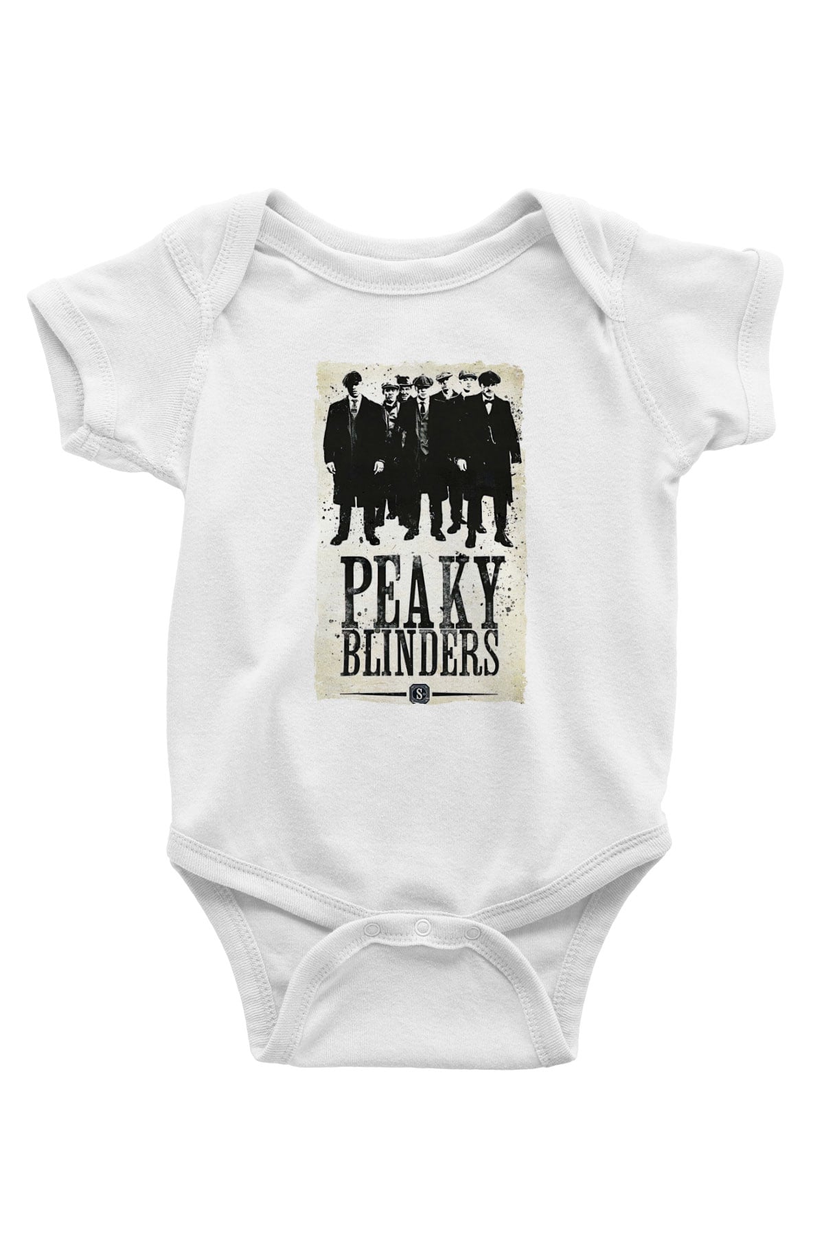 Peaky Blinders Baskılı Beyaz Unisex Bebek Body - Zıbın