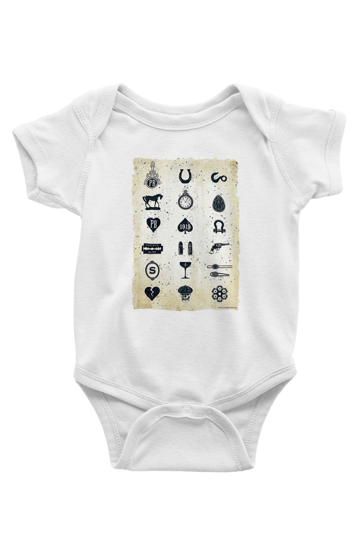 Peaky Blinders Baskılı Beyaz Unisex Bebek Body - Zıbın