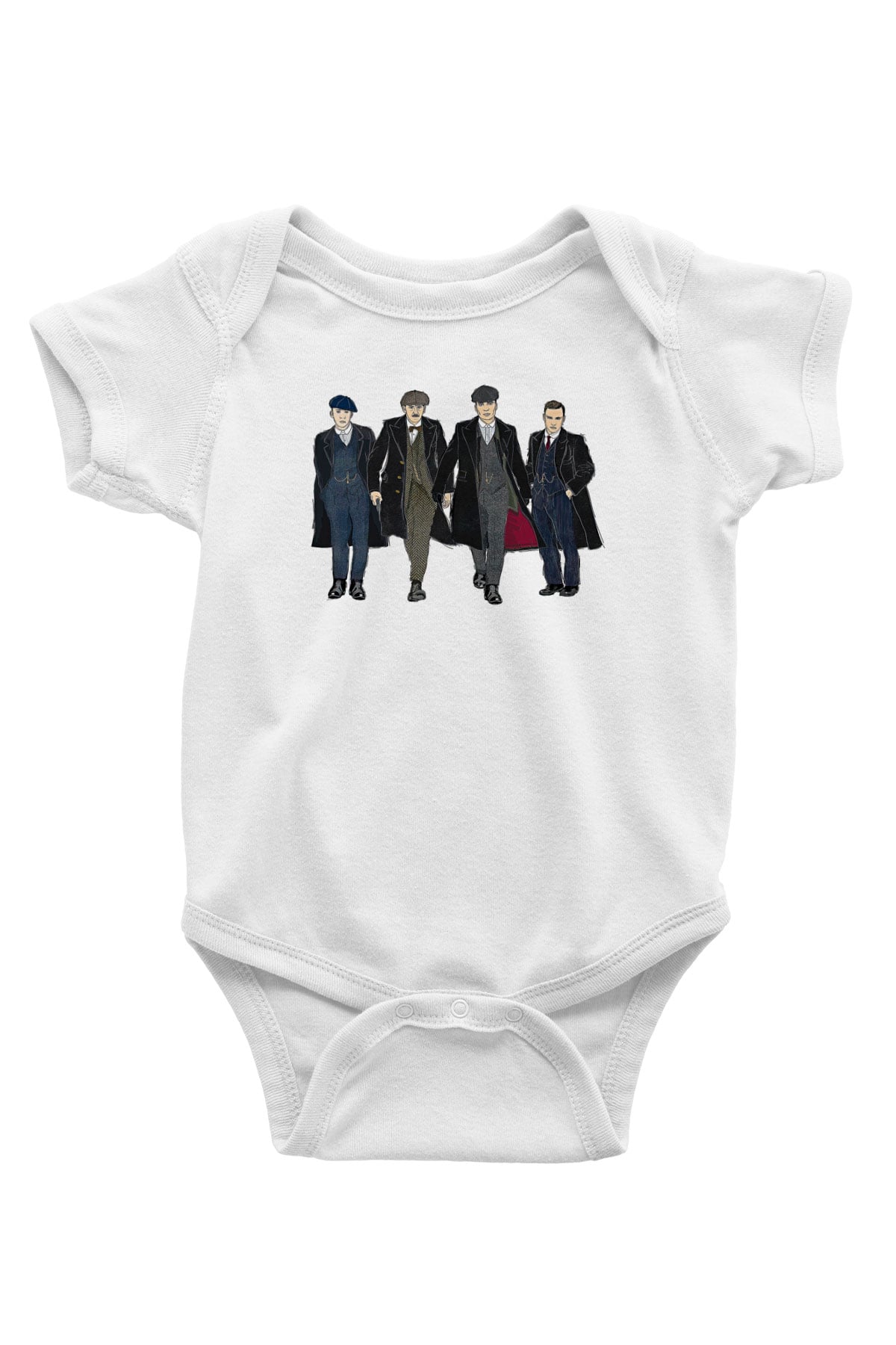 Peaky Blinders Baskılı Beyaz Unisex Bebek Body - Zıbın