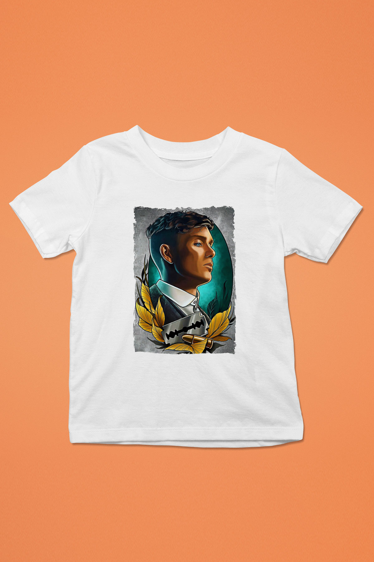 Peaky Blinders Baskılı Beyaz Unisex Beyaz Çocuk Tişört - Tshirt