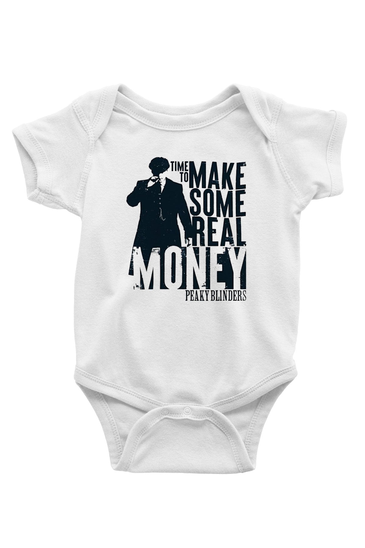 Peaky Blinders Baskılı Beyaz Unisex Bebek Body - Zıbın