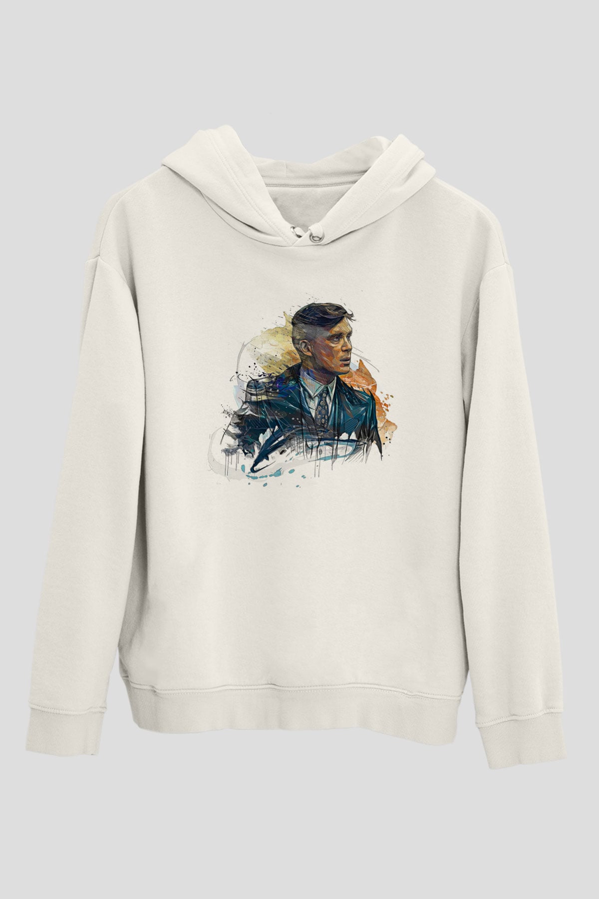 Peaky Blinders Baskılı Beyaz Unisex Hoodie