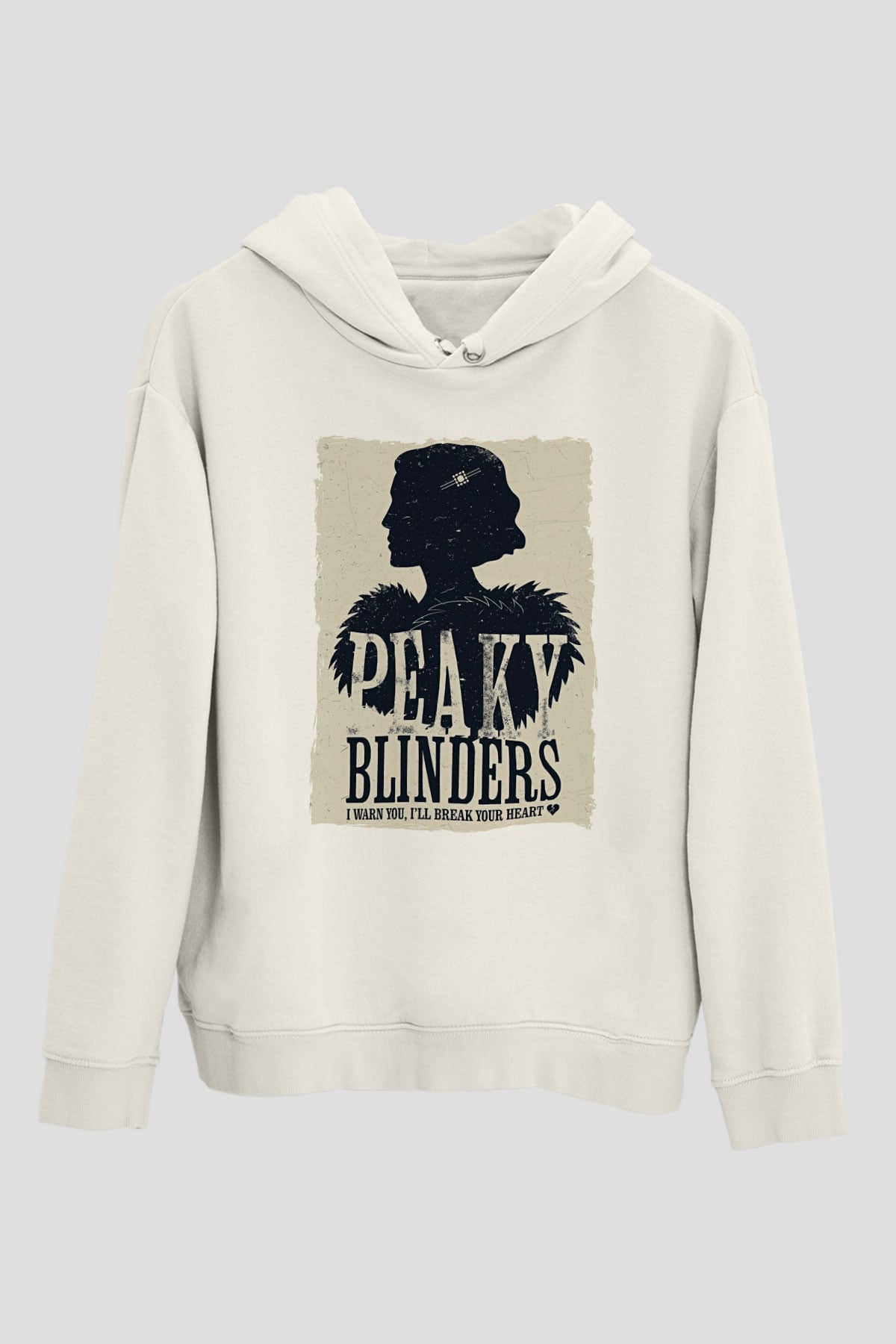 Peaky Blinders Baskılı Beyaz Unisex Hoodie