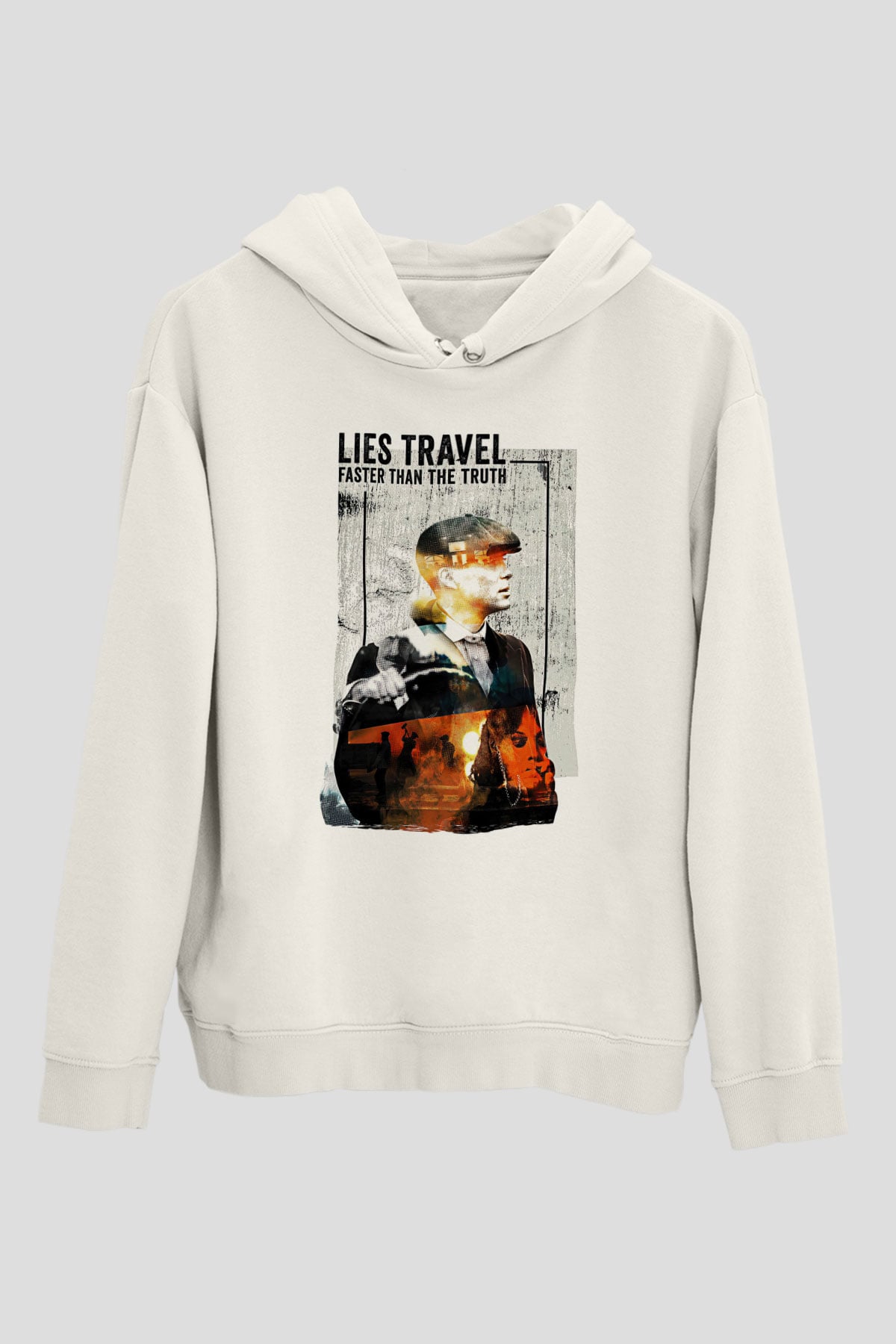 Peaky Blinders Baskılı Beyaz Unisex Hoodie