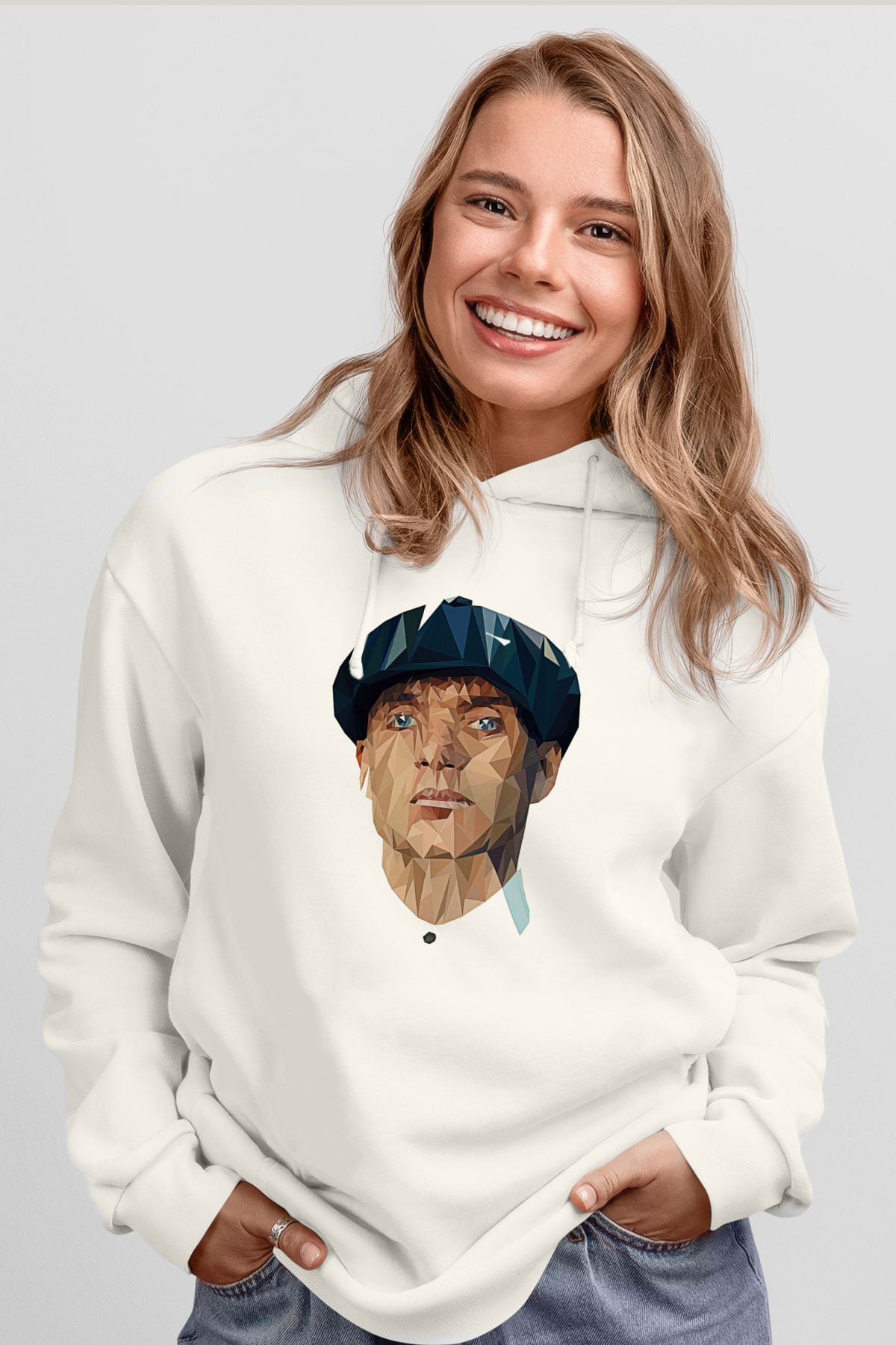 Peaky Blinders Baskılı Beyaz Unisex Hoodie