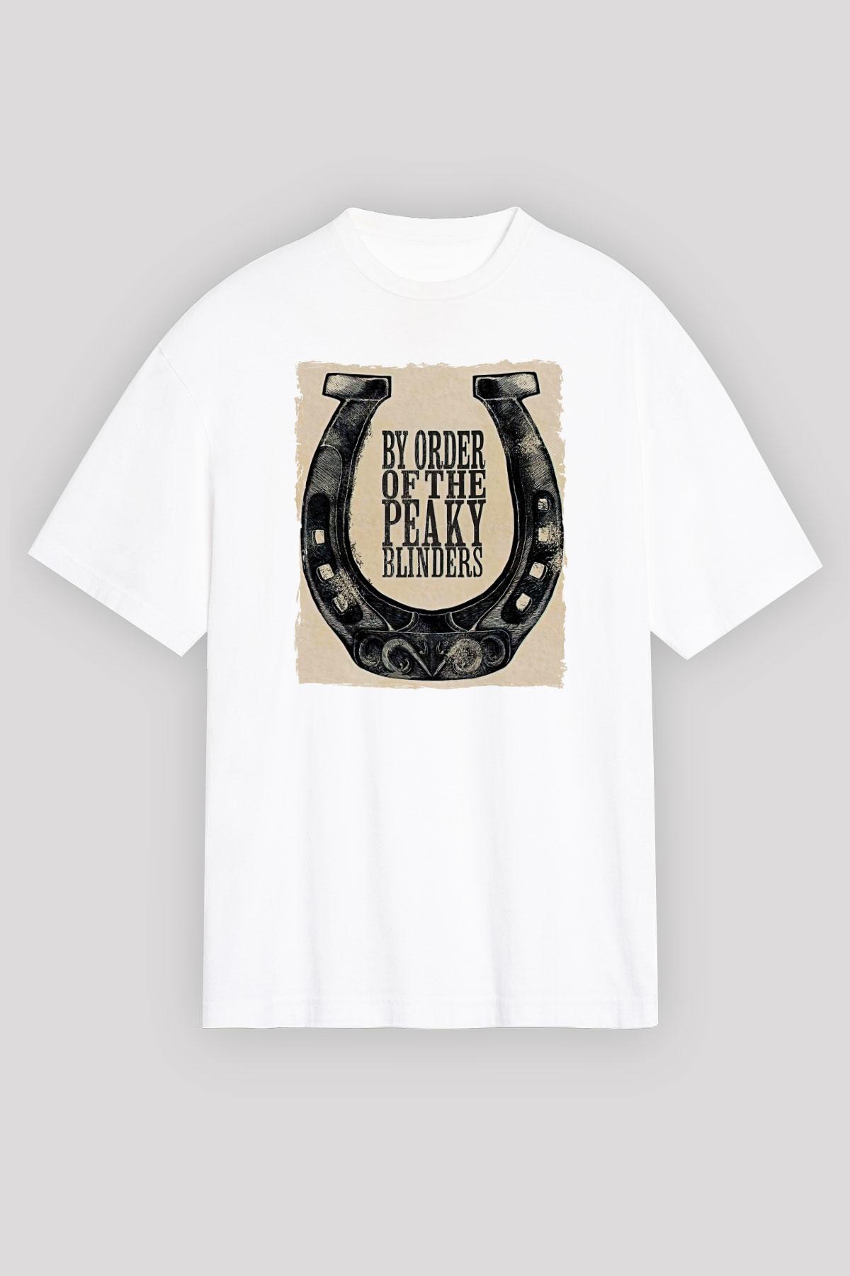 Peaky Blinders Baskılı Beyaz Unisex Oversize Tişört - Tshirt