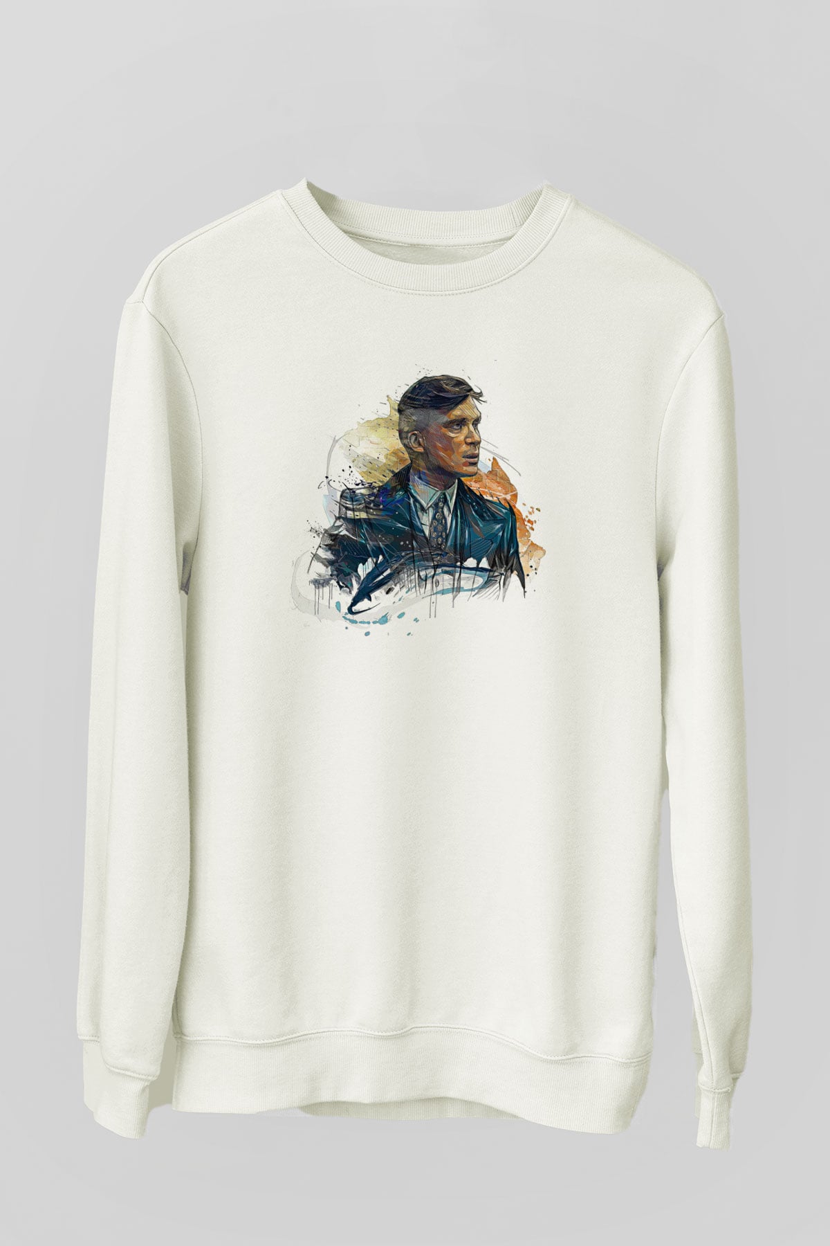 Peaky Blinders Baskılı Beyaz Unisex Sweatshirt