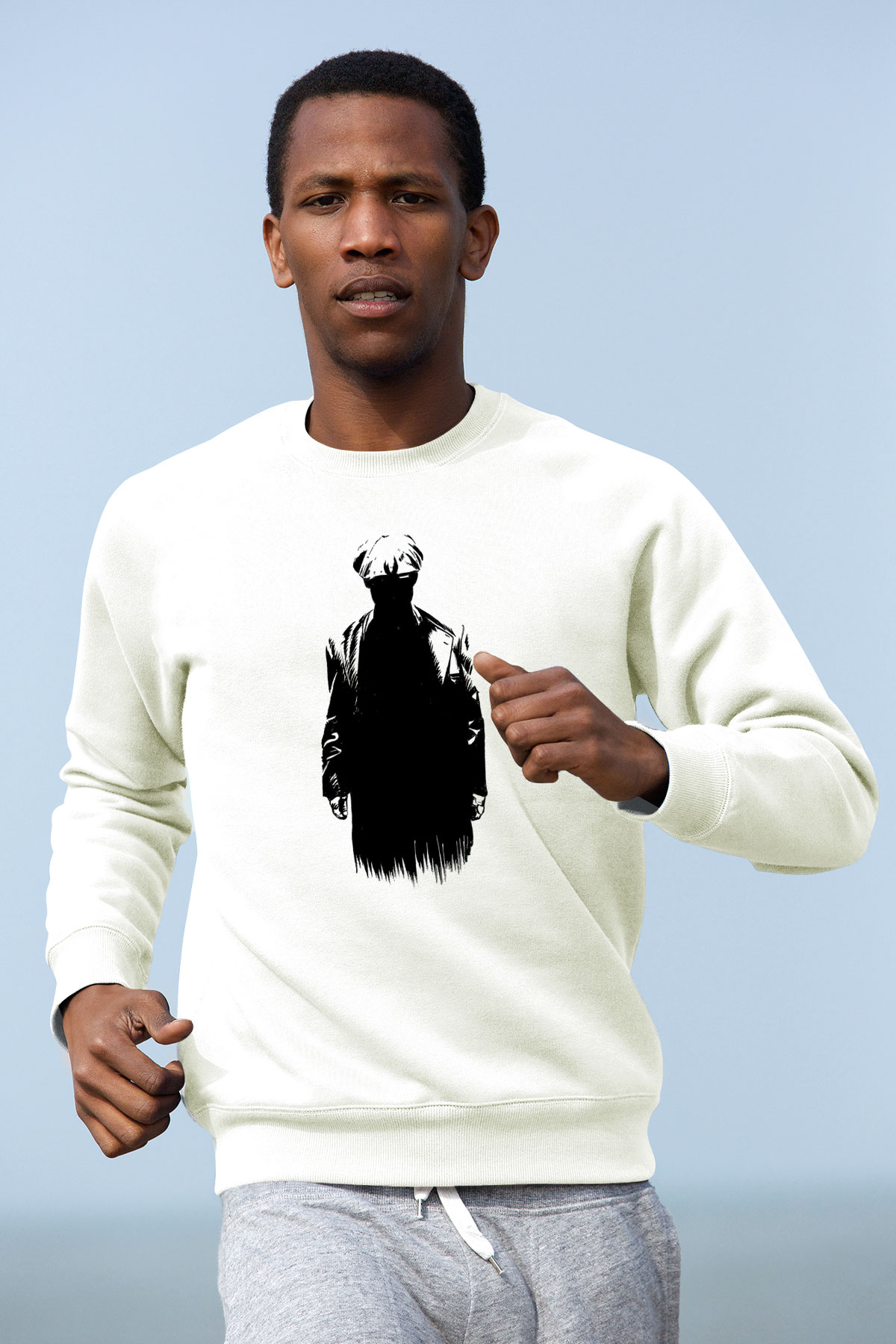 Peaky Blinders Baskılı Beyaz Unisex Sweatshirt