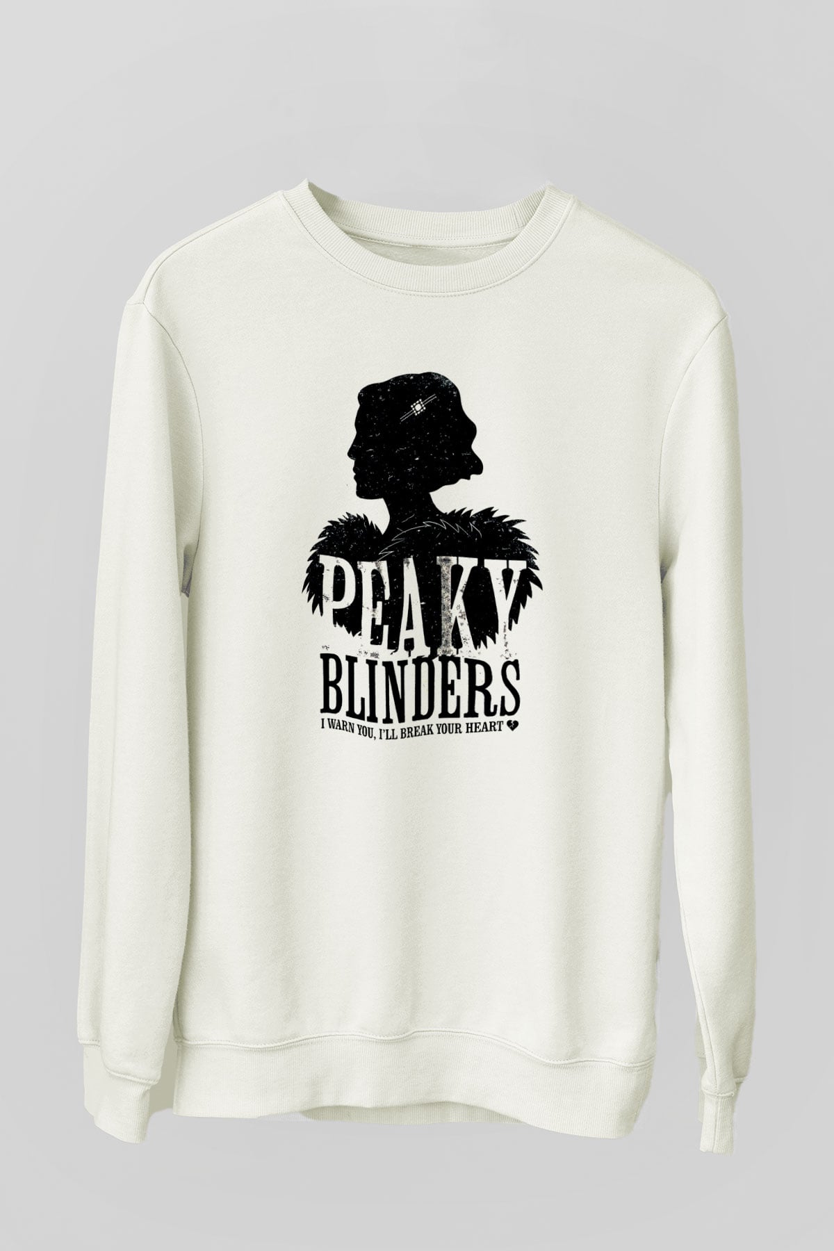 Peaky Blinders Baskılı Beyaz Unisex Sweatshirt