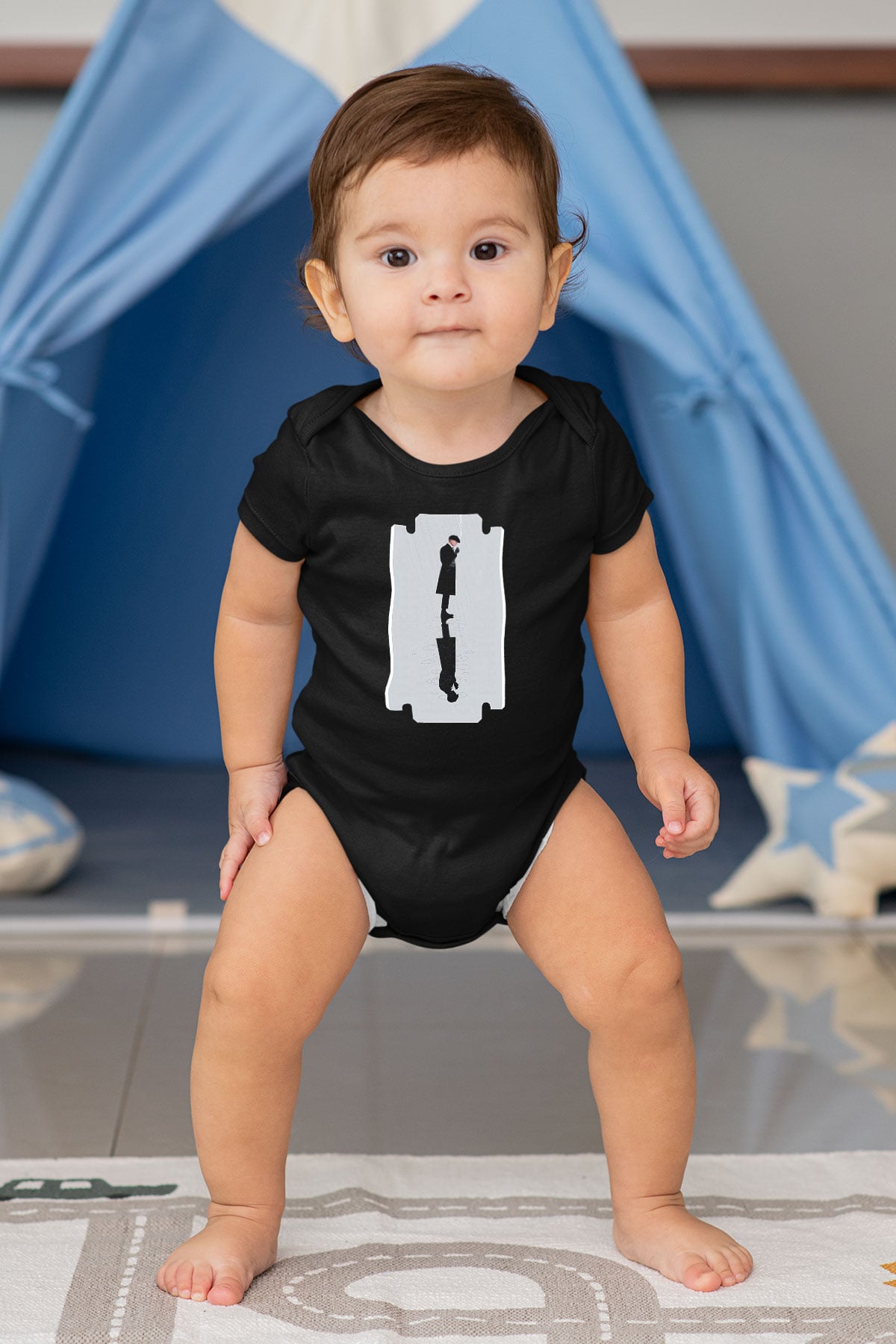 Peaky Blinders Baskılı Unisex Siyah Bebek Body - Zıbın