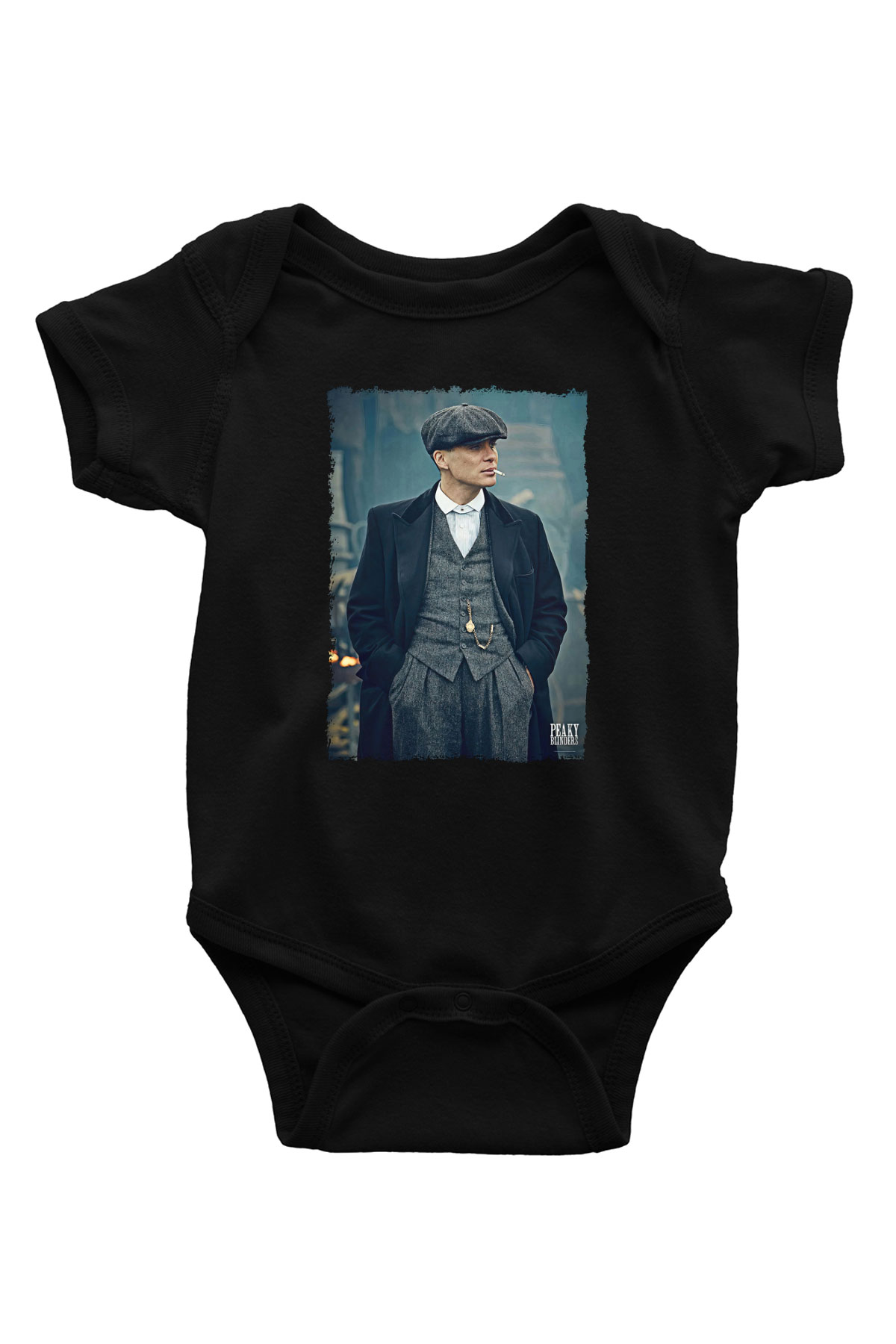 Peaky Blinders Baskılı Unisex Siyah Bebek Body - Zıbın