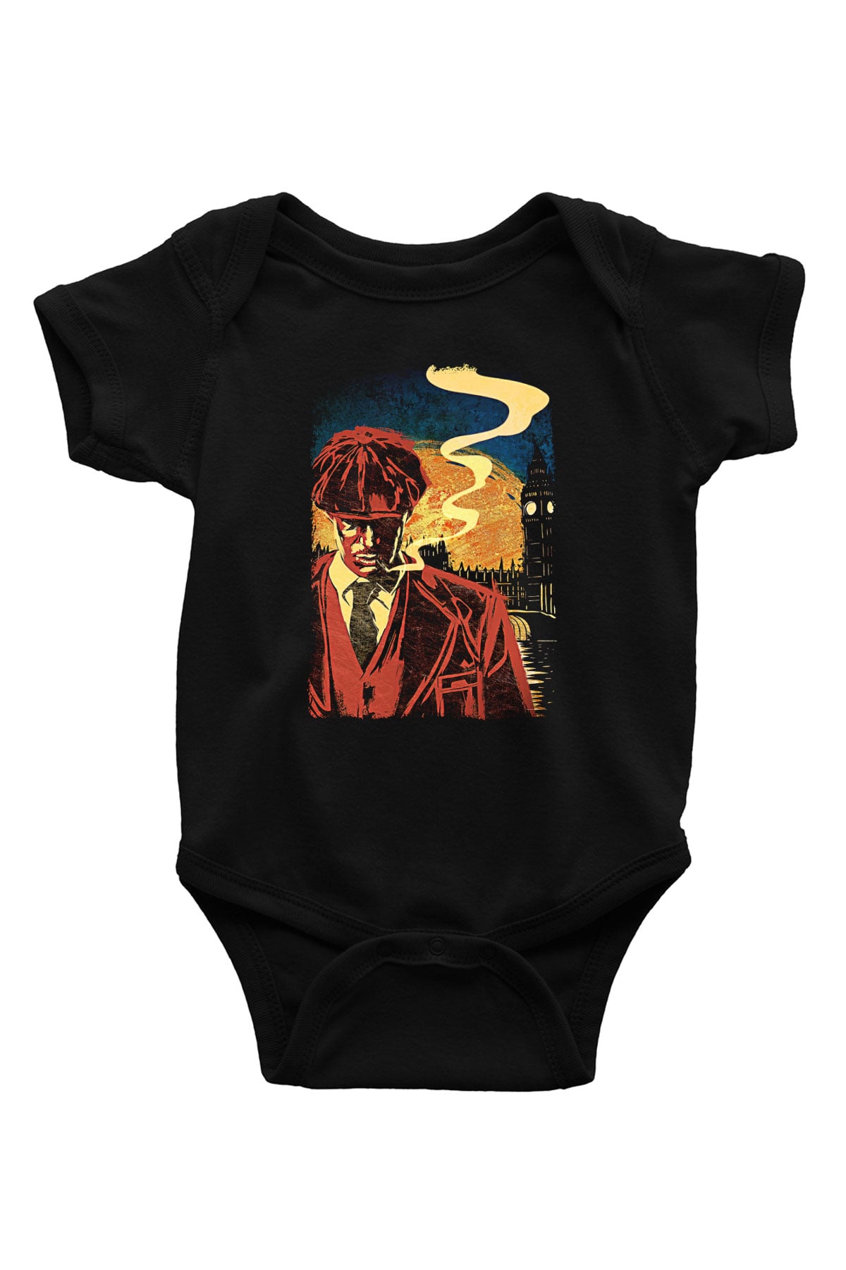 Peaky Blinders Baskılı Unisex Siyah Bebek Body - Zıbın