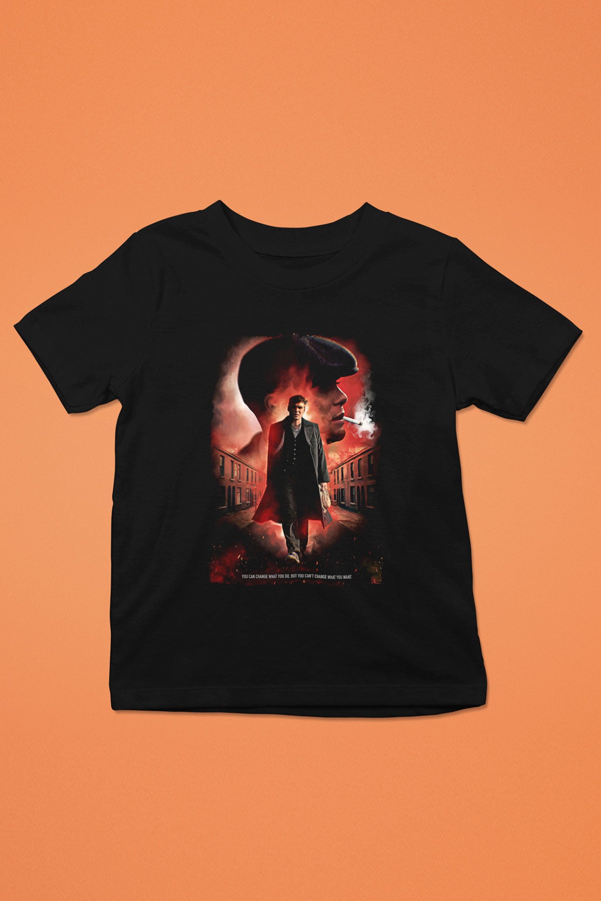 Peaky Blinders Baskılı Unisex Siyah Çocuk Tişört - Tshirt