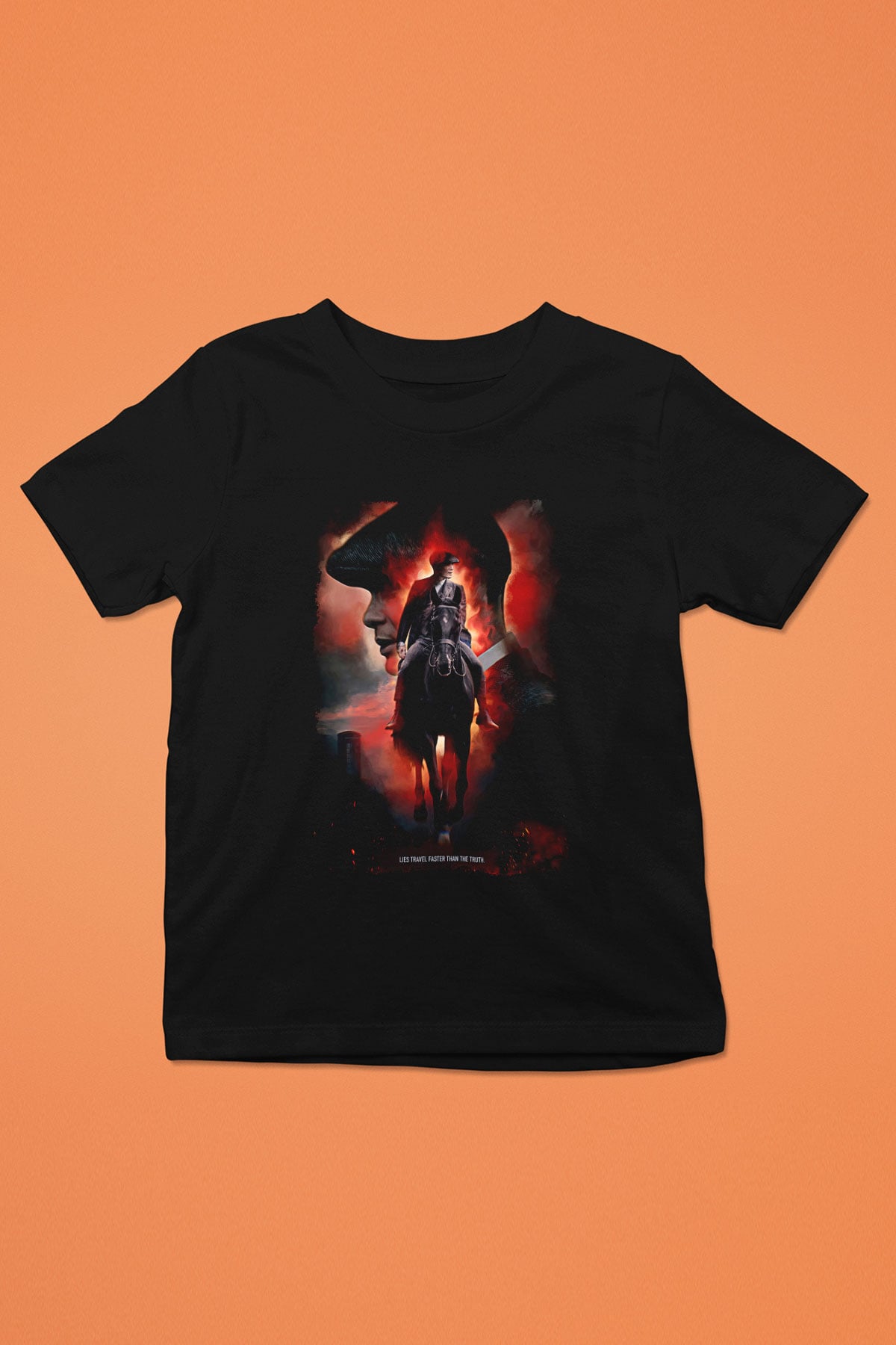 Peaky Blinders Baskılı Unisex Siyah Çocuk Tişört - Tshirt