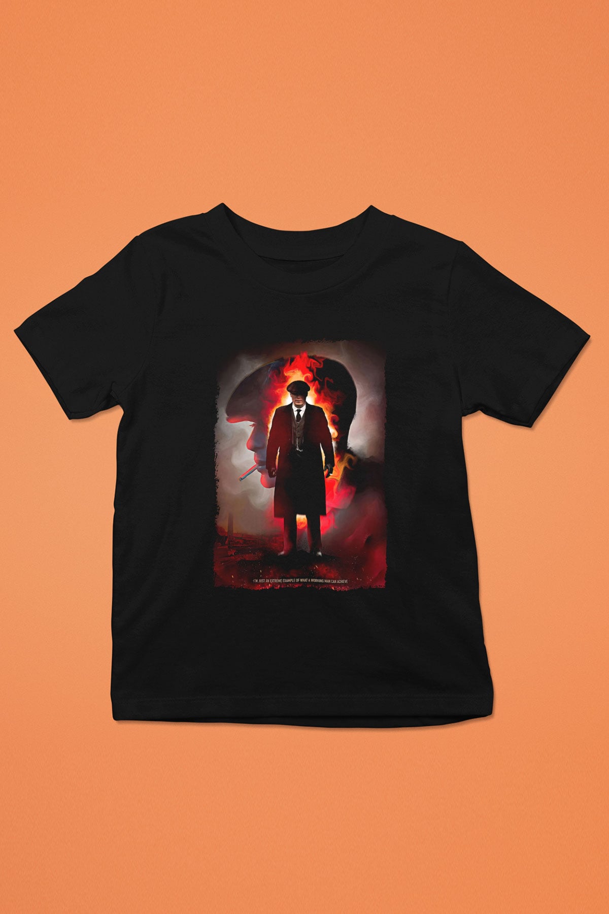 Peaky Blinders Baskılı Unisex Siyah Çocuk Tişört - Tshirt