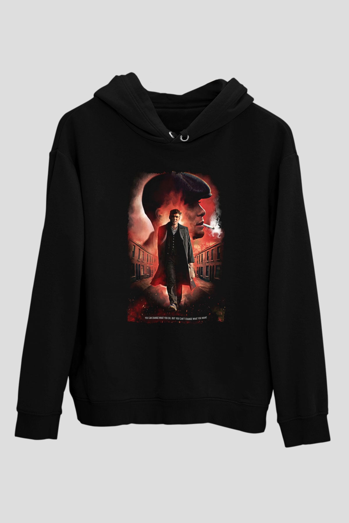 Peaky Blinders Baskılı Unisex Siyah Hoodie