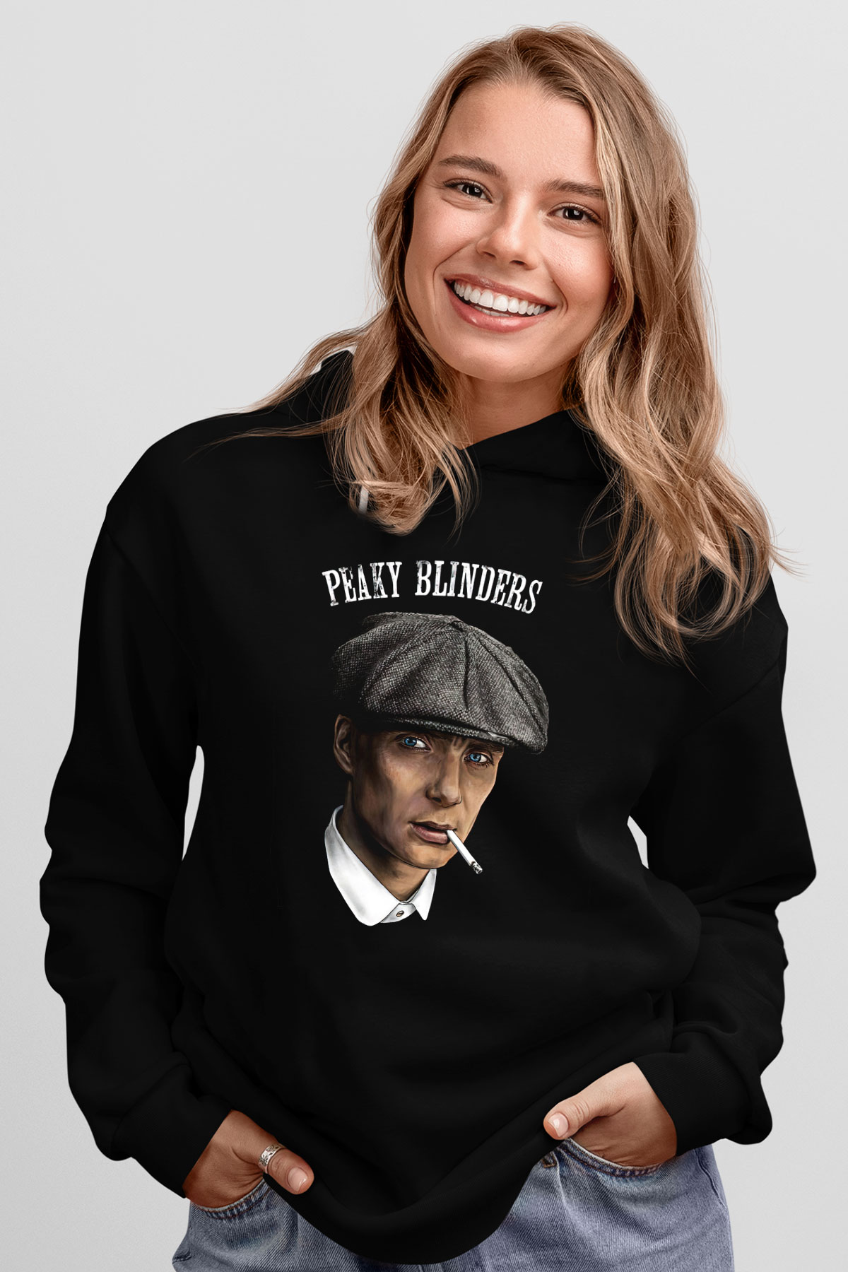 Peaky Blinders Baskılı Unisex Siyah Hoodie