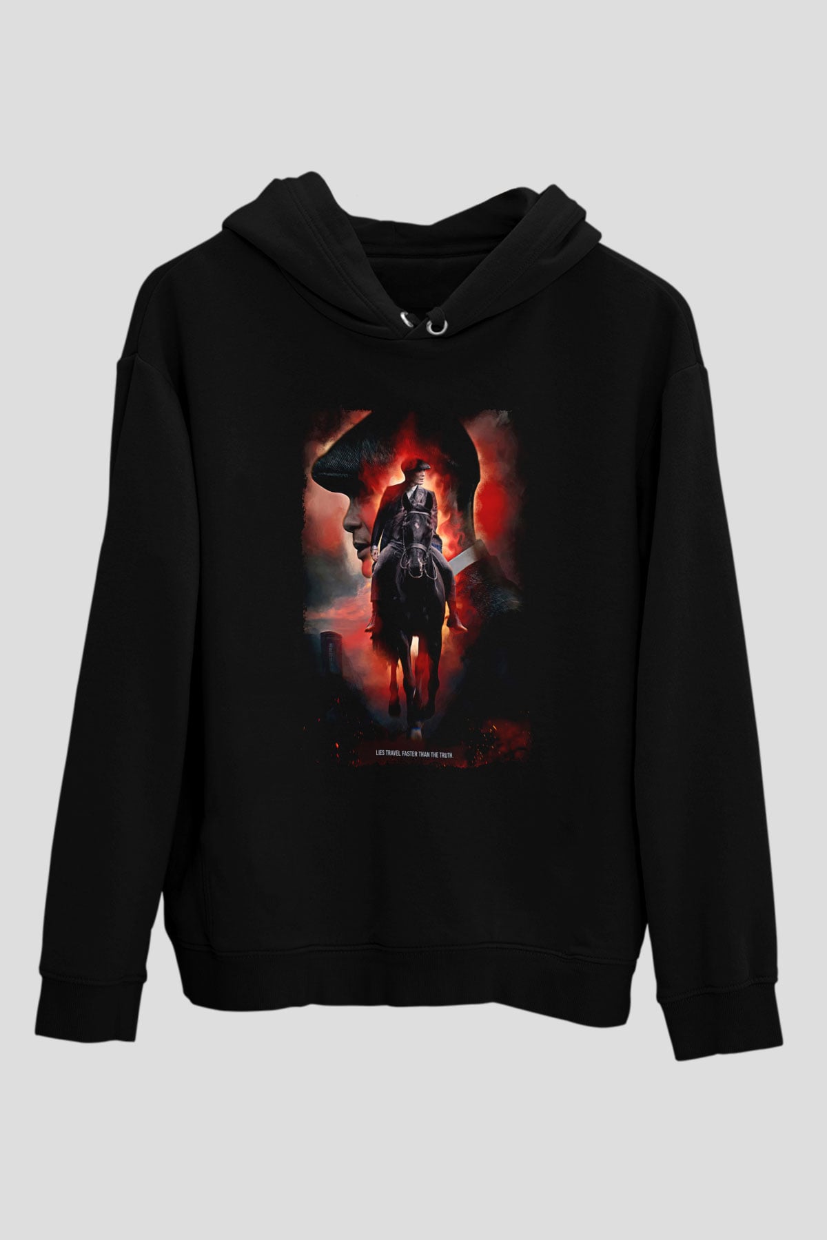 Peaky Blinders Baskılı Unisex Siyah Hoodie