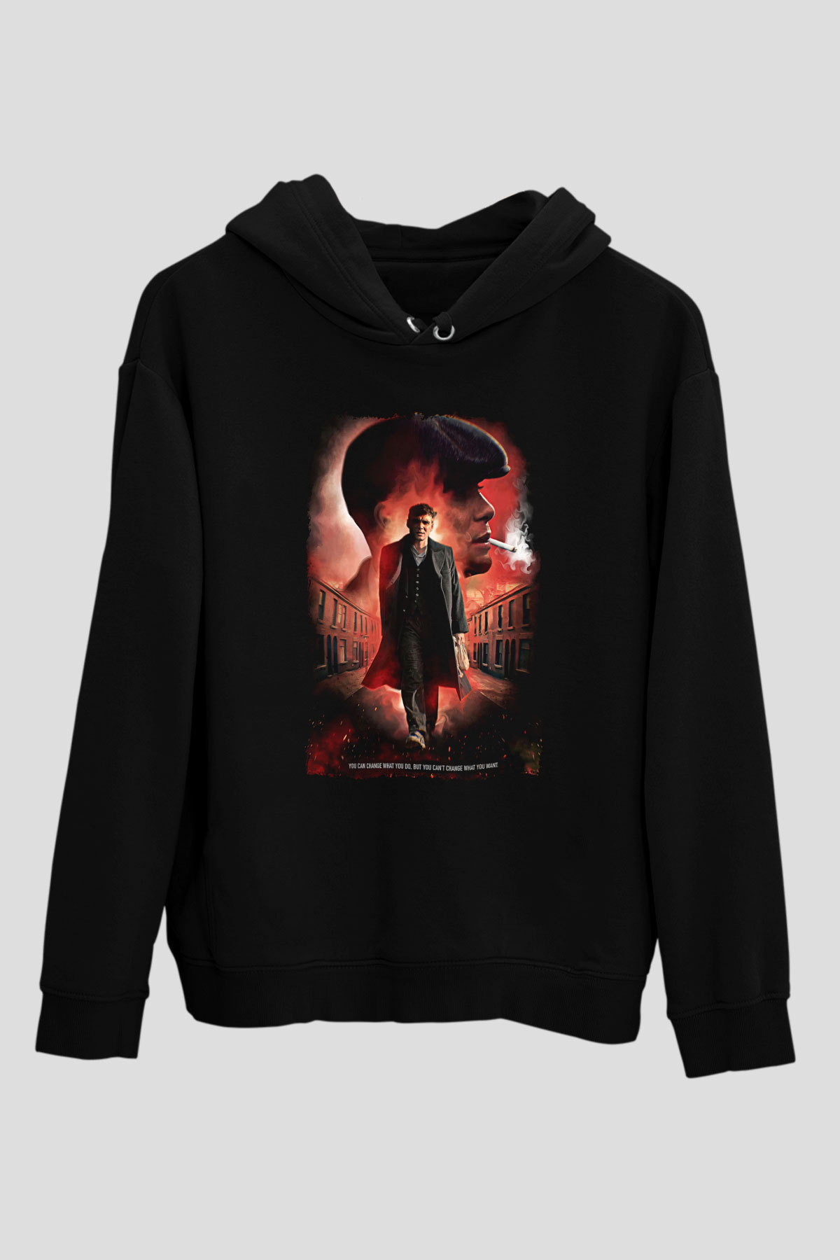 Peaky Blinders Baskılı Unisex Siyah Hoodie
