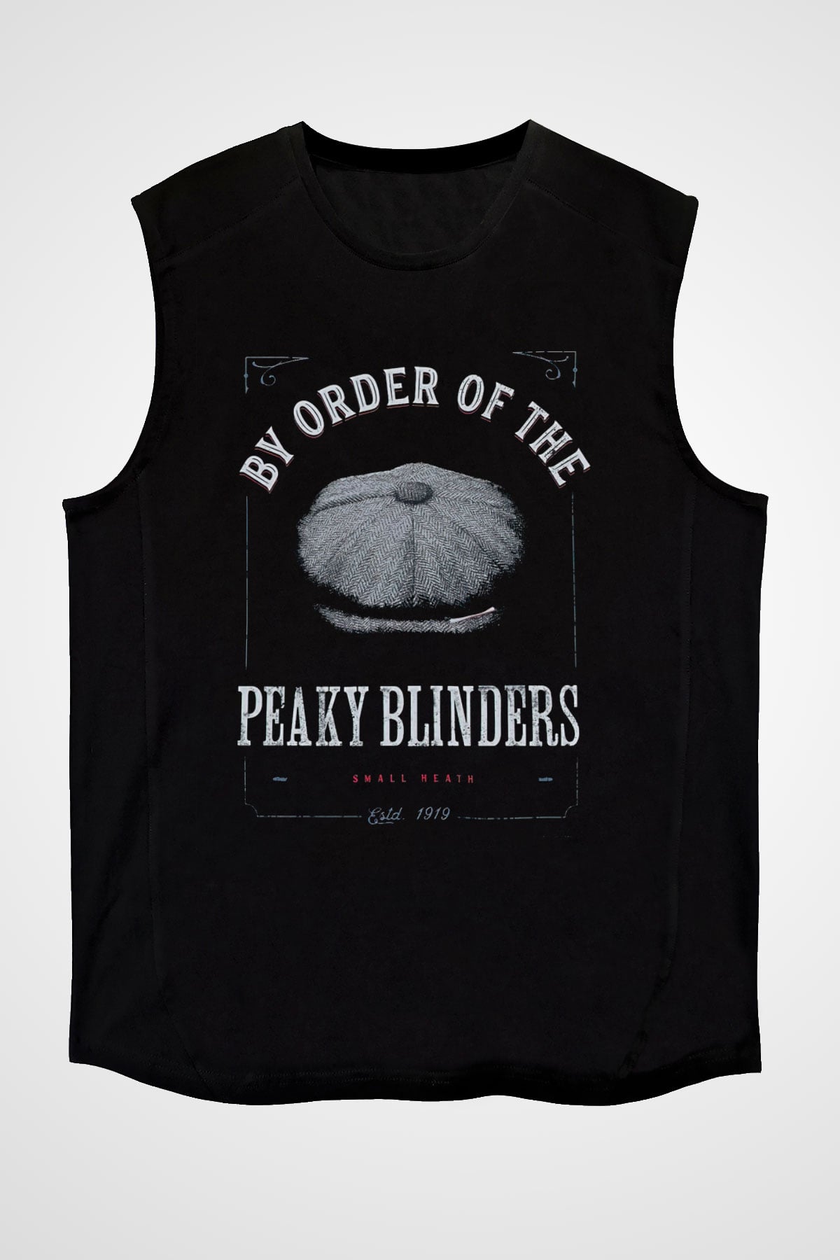 Peaky Blinders Baskılı Unisex Siyah Kolsuz Tişört - Tshirt