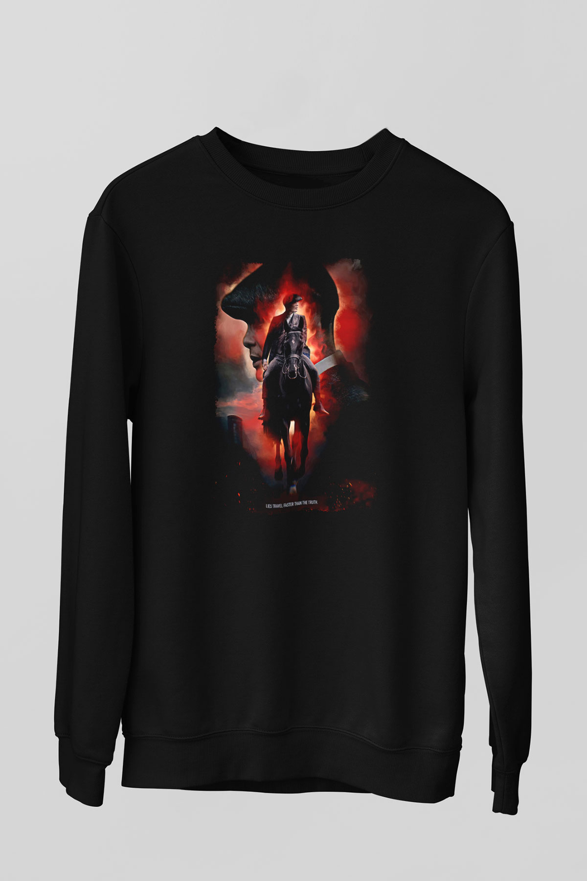 Peaky Blinders Baskılı Unisex Siyah Sweatshirt