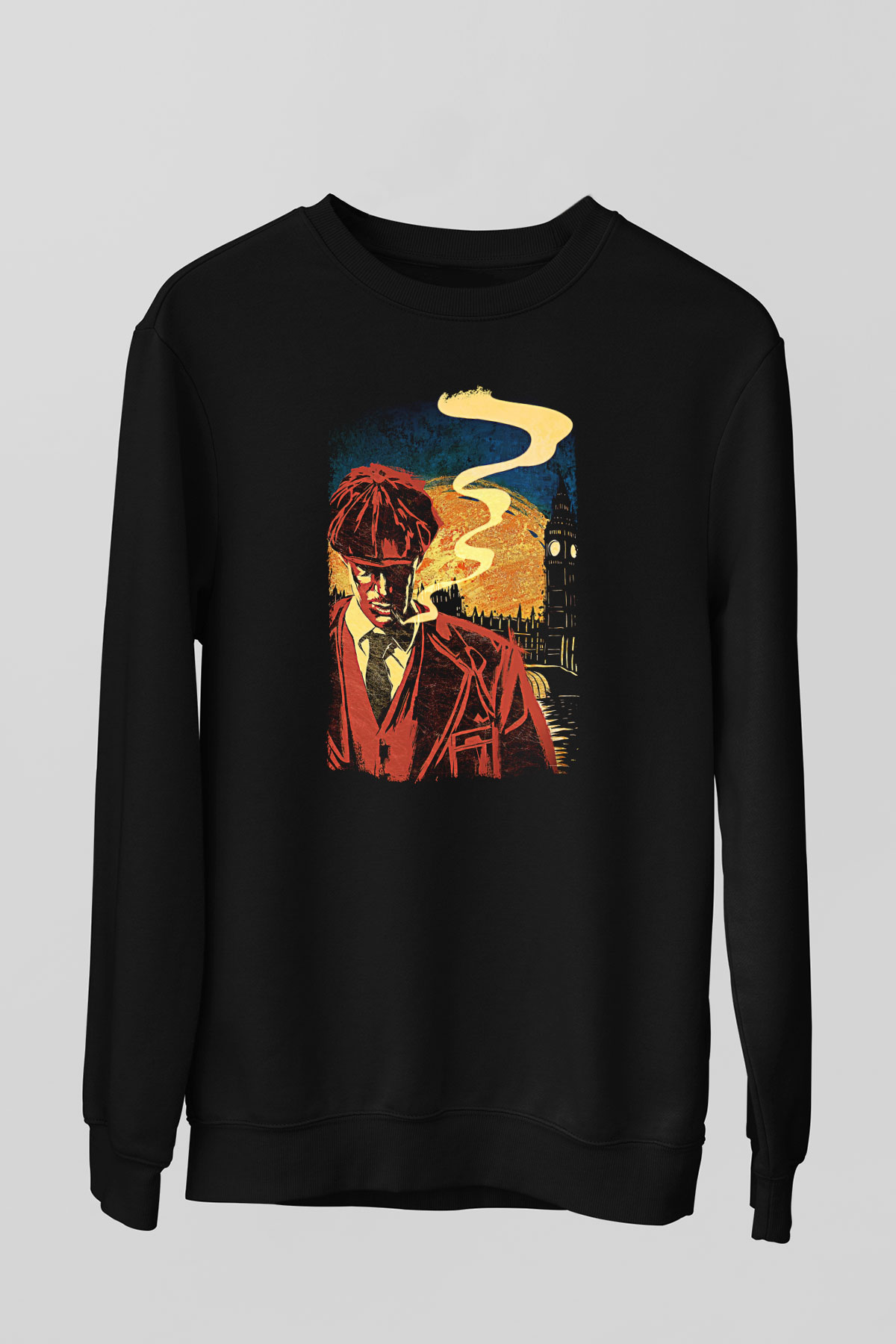 Peaky Blinders Baskılı Unisex Siyah Sweatshirt