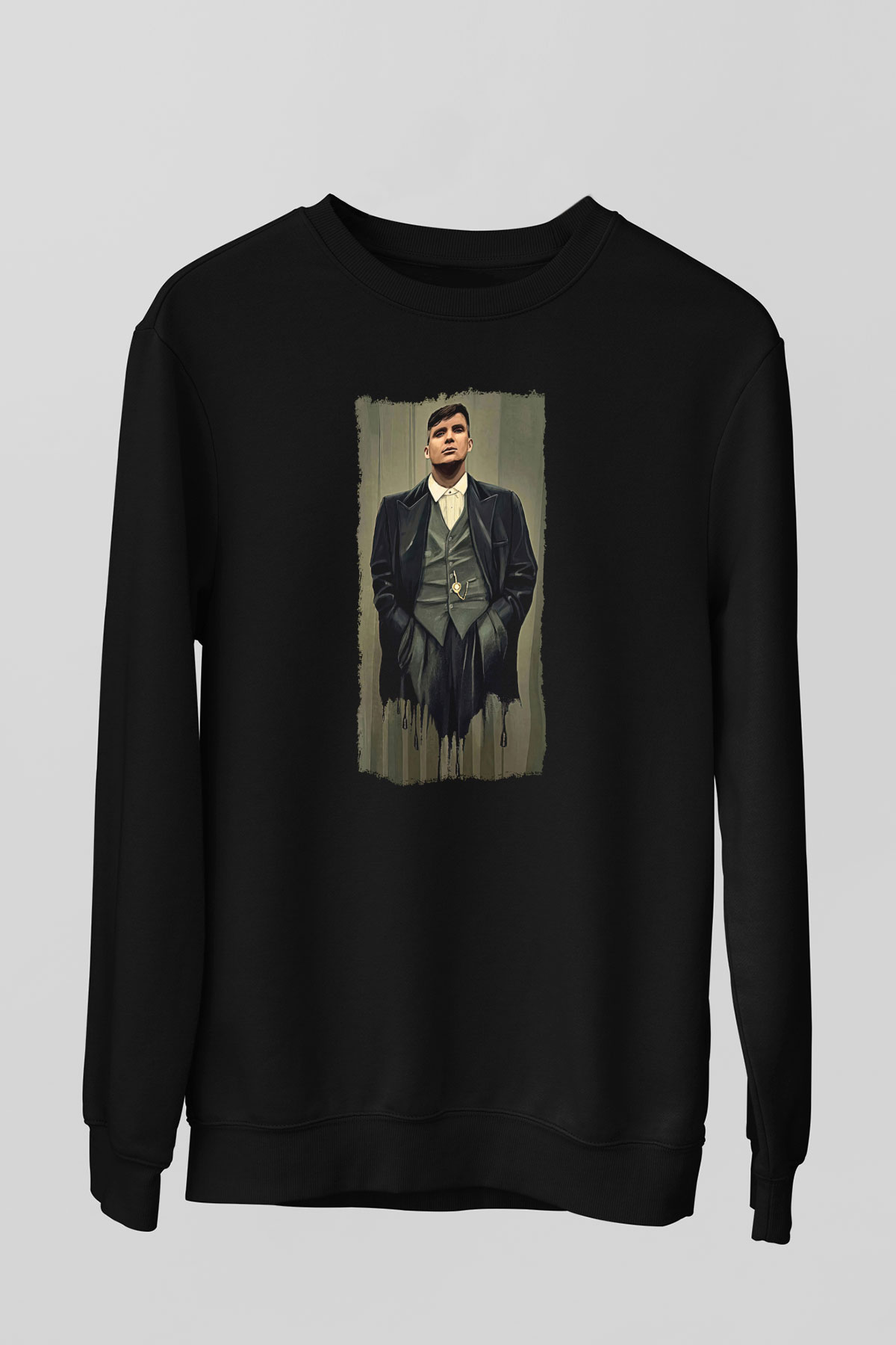 Peaky Blinders Baskılı Unisex Siyah Sweatshirt