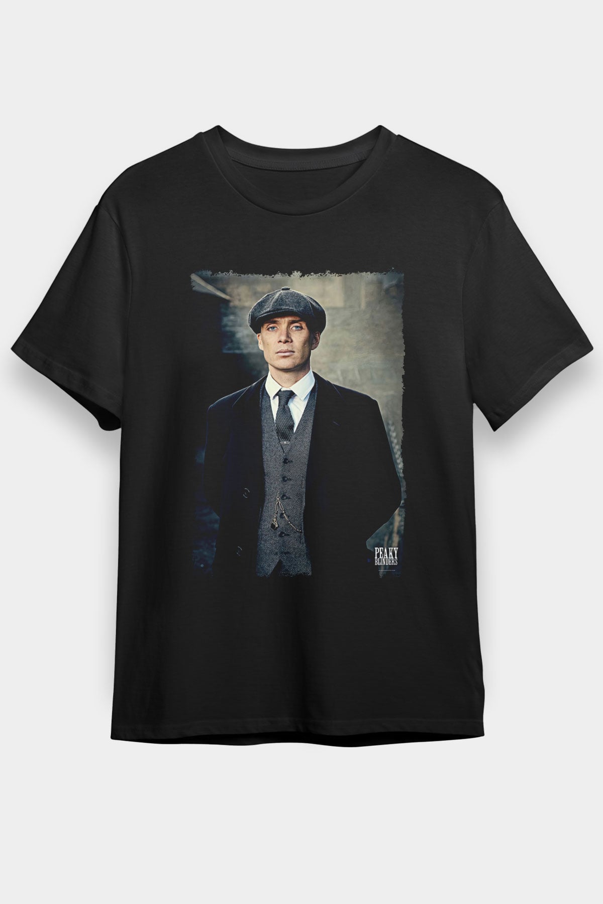 Peaky Blinders Baskılı Unisex Siyah Tişört - Tshirt