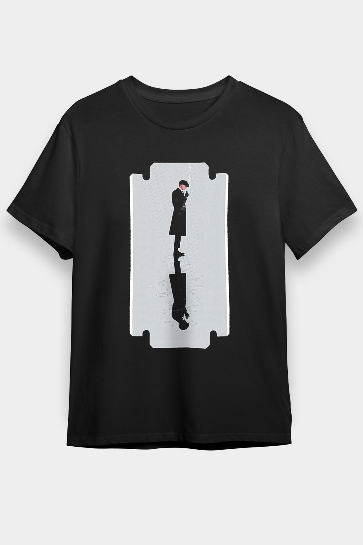 Peaky Blinders Baskılı Unisex Siyah Tişört - Tshirt