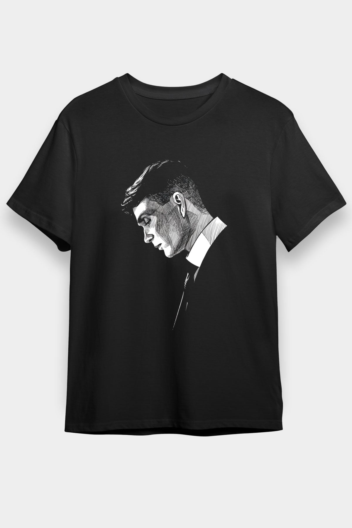 Peaky Blinders Baskılı Unisex Siyah Tişört - Tshirt