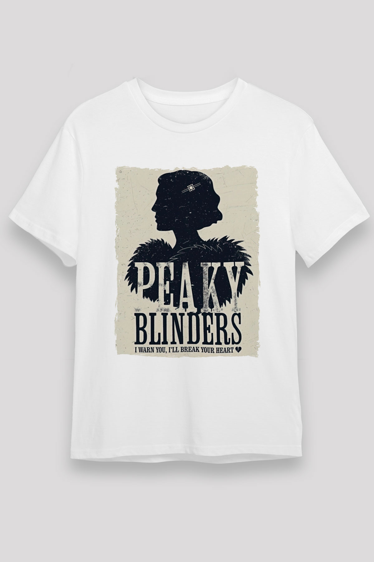 Peaky Blinders Unisex Baskılı Beyaz Tişört - Tshirt