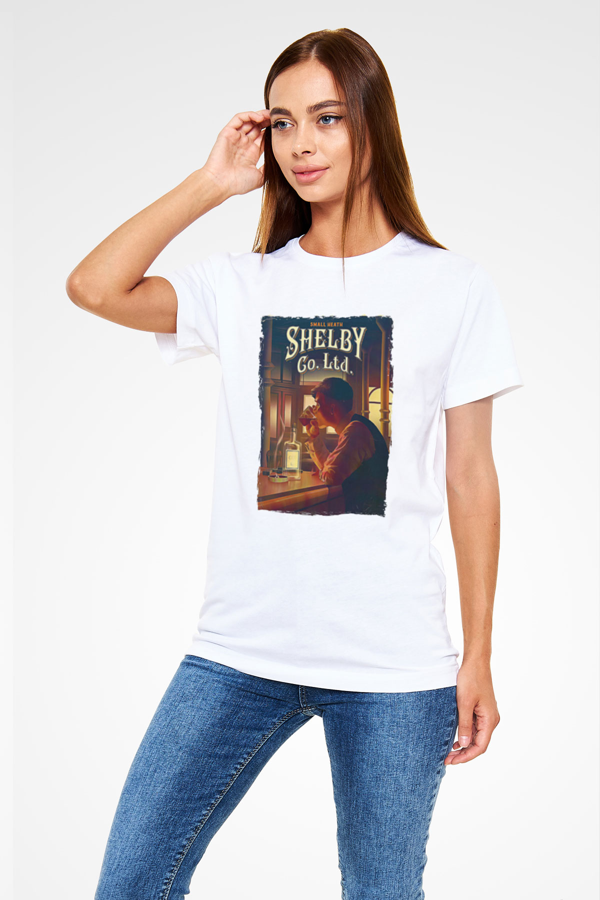 Peaky Blinders Unisex Baskılı Beyaz Tişört - Tshirt