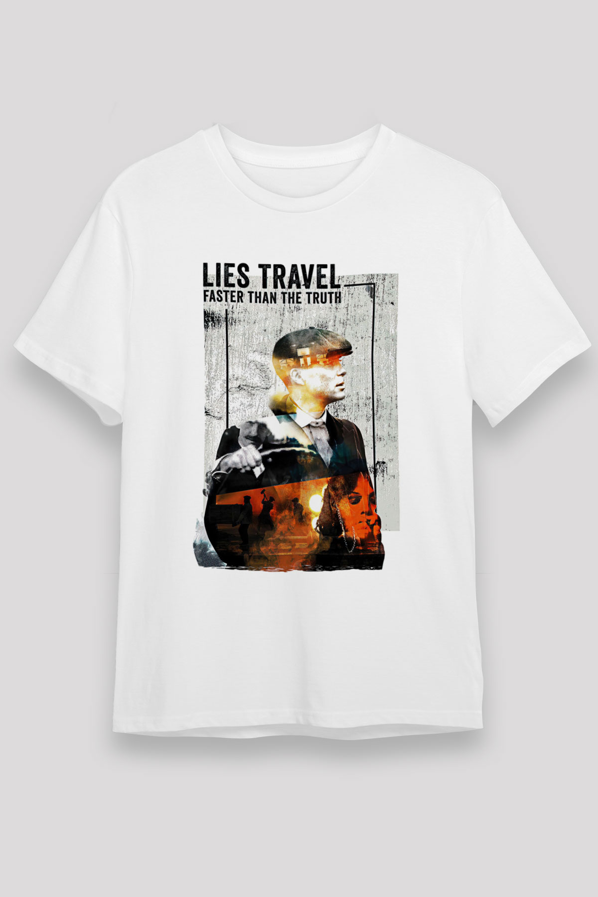 Peaky Blinders Unisex Baskılı Beyaz Tişört - Tshirt