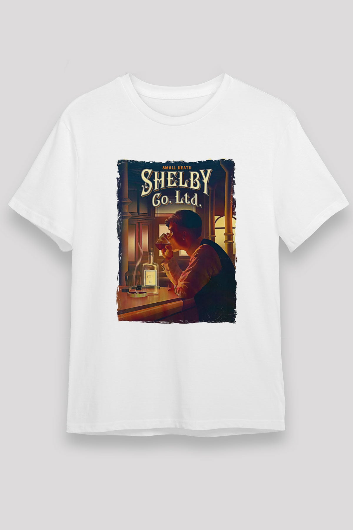 Peaky Blinders Unisex Baskılı Beyaz Tişört - Tshirt