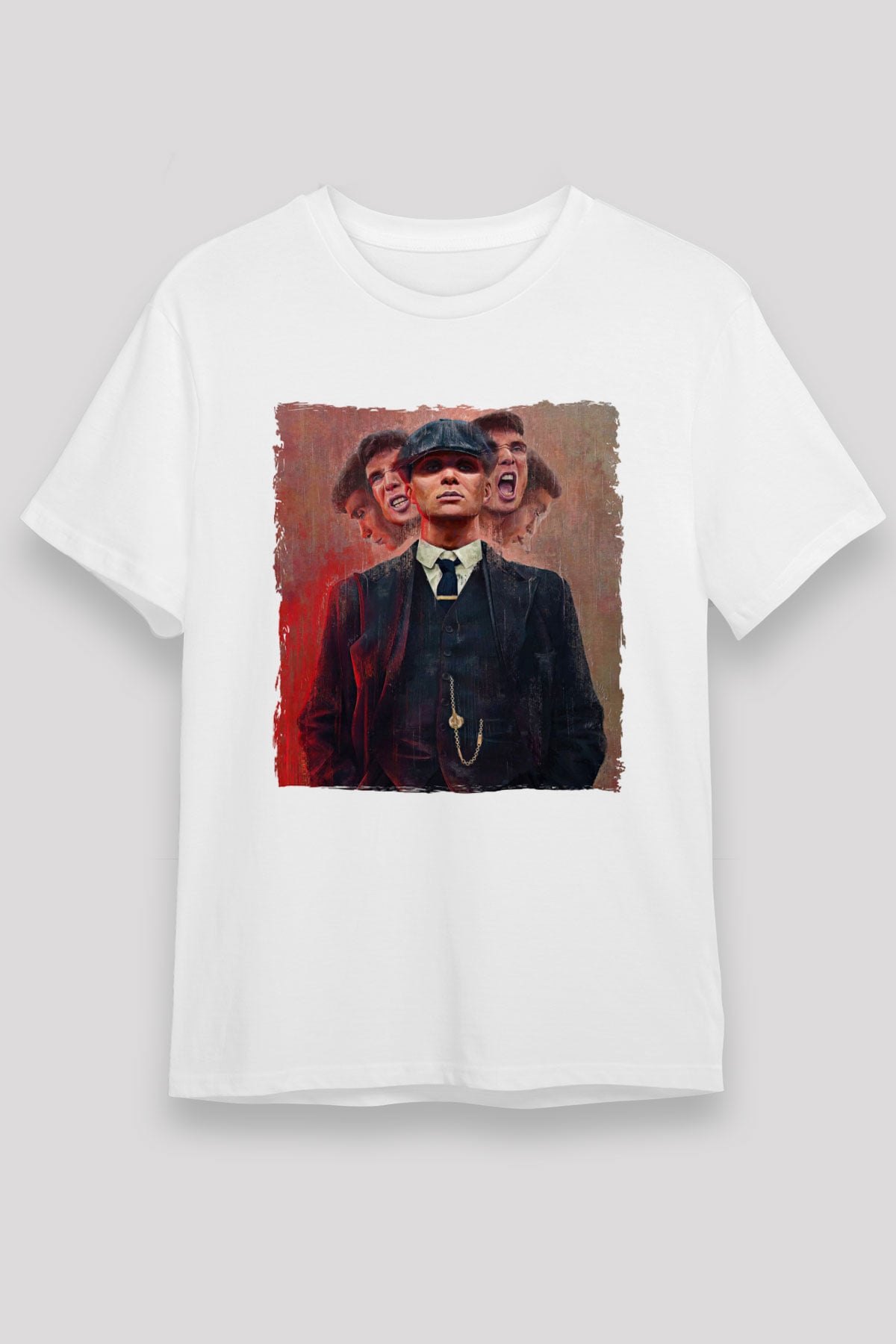 Peaky Blinders Unisex Baskılı Beyaz Tişört - Tshirt