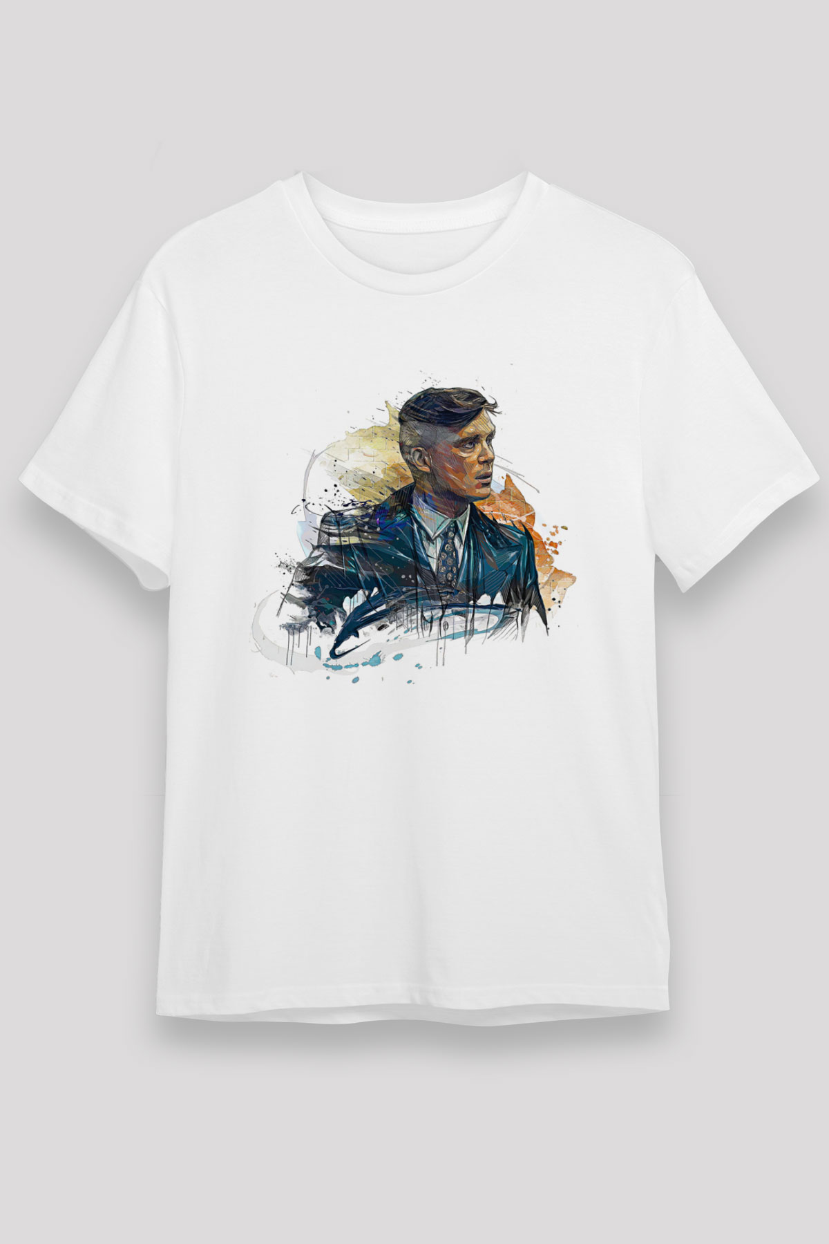 Peaky Blinders Unisex Baskılı Beyaz Tişört - Tshirt