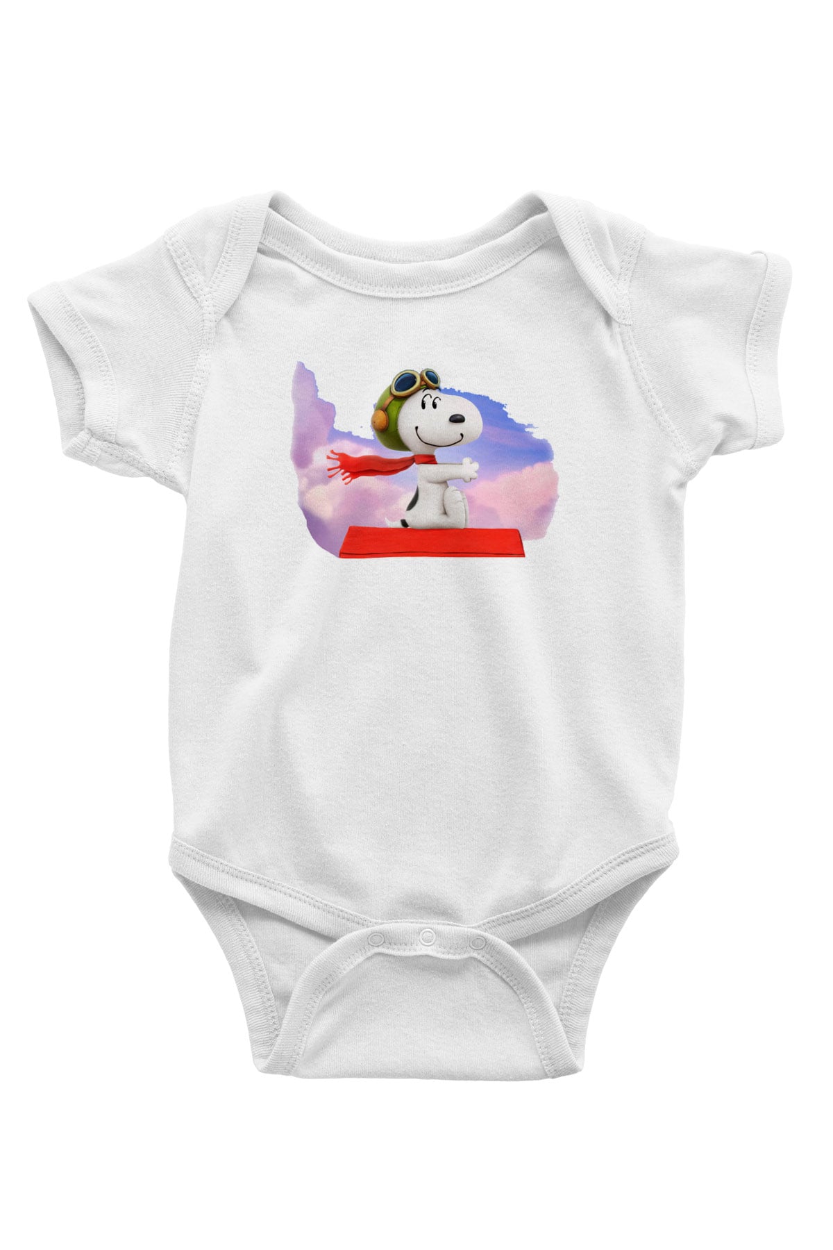 Peanuts Baskılı Beyaz Unisex Bebek Body - Zıbın