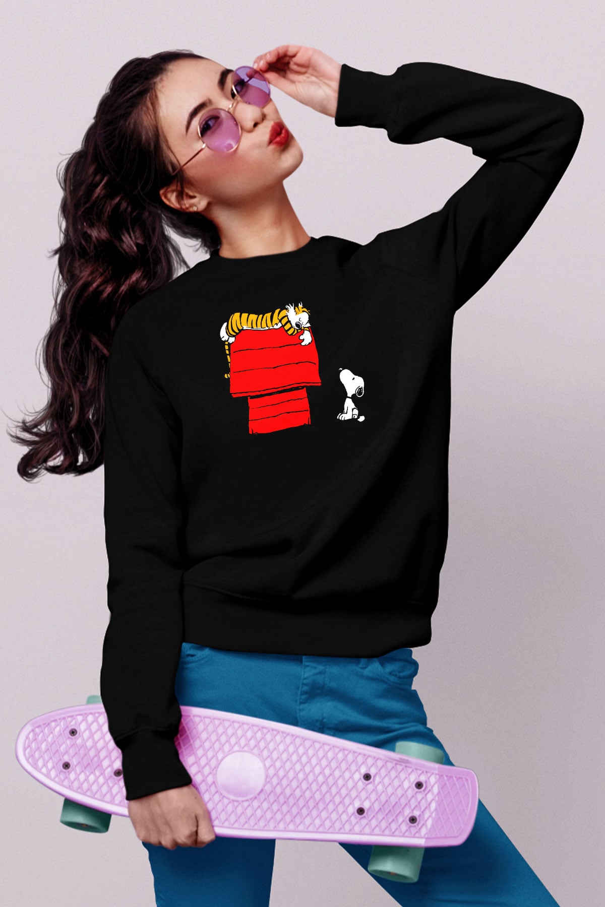 Peanuts Siyah Unisex Sweatshirt