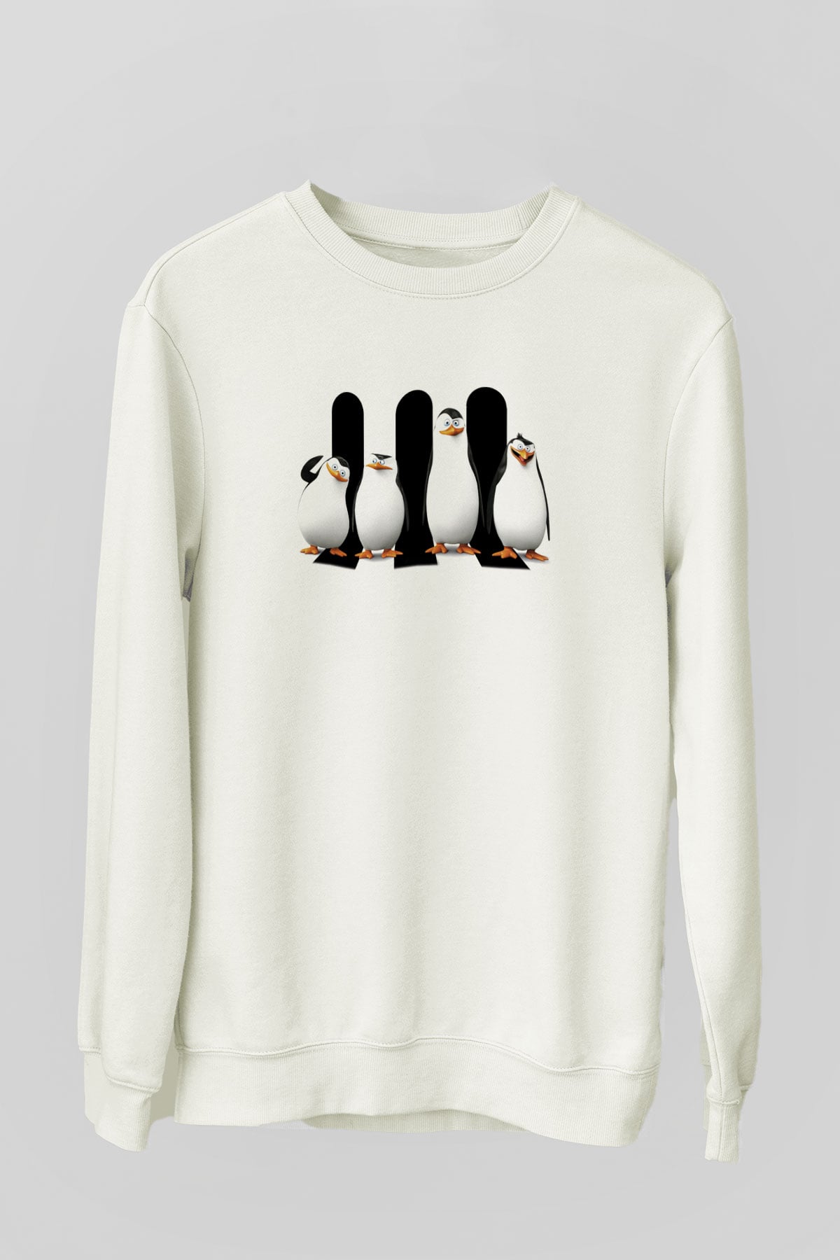 Penguen Beyaz Unisex Sweatshirt