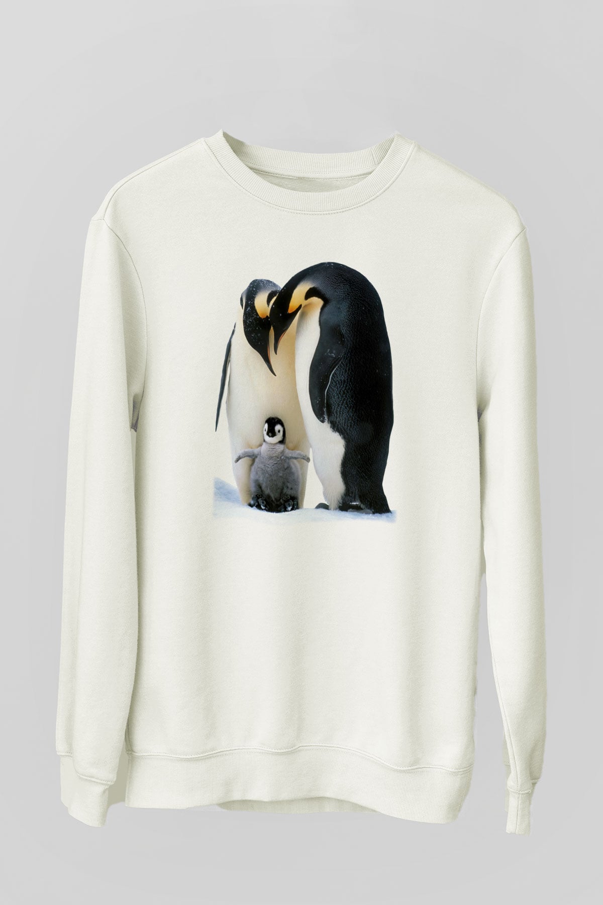 Penguen Beyaz Unisex Sweatshirt