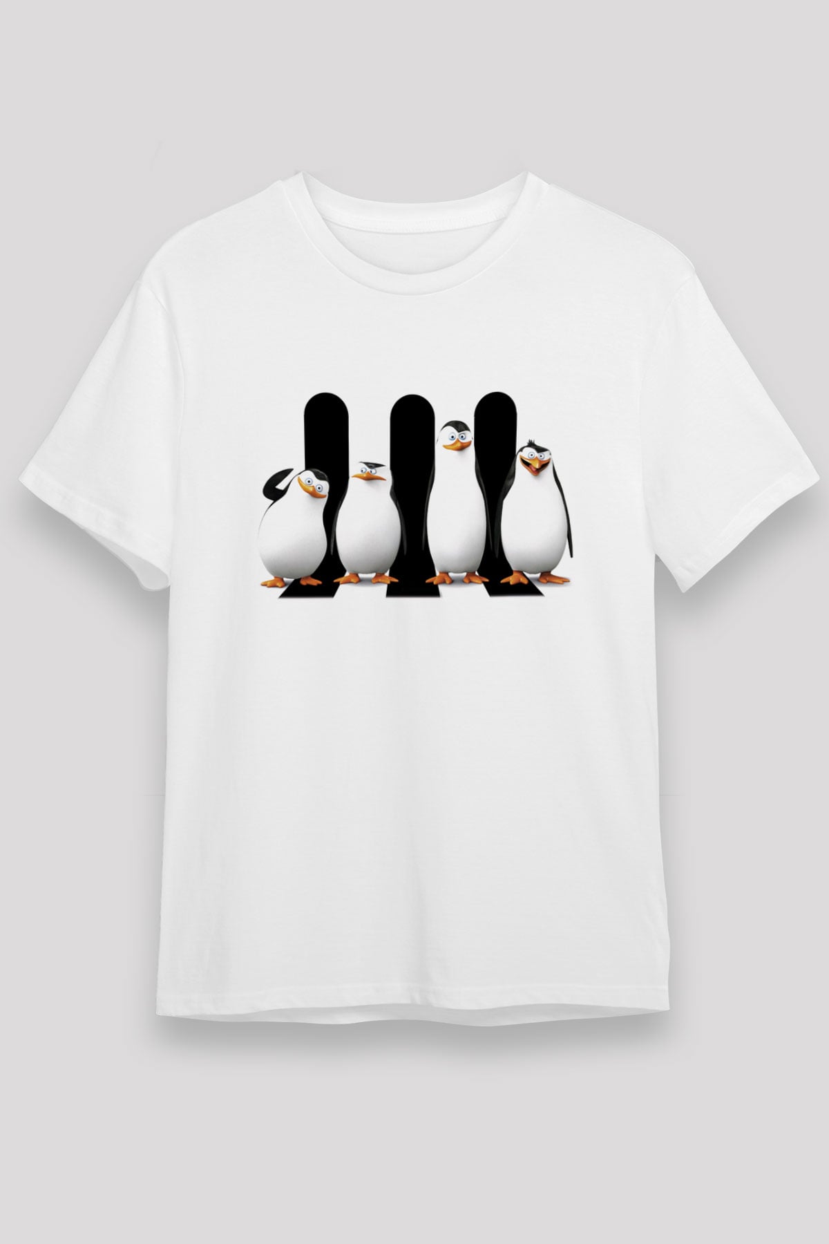 Penguen Beyaz Unisex Tişört T-Shirt - TişörtFabrikası