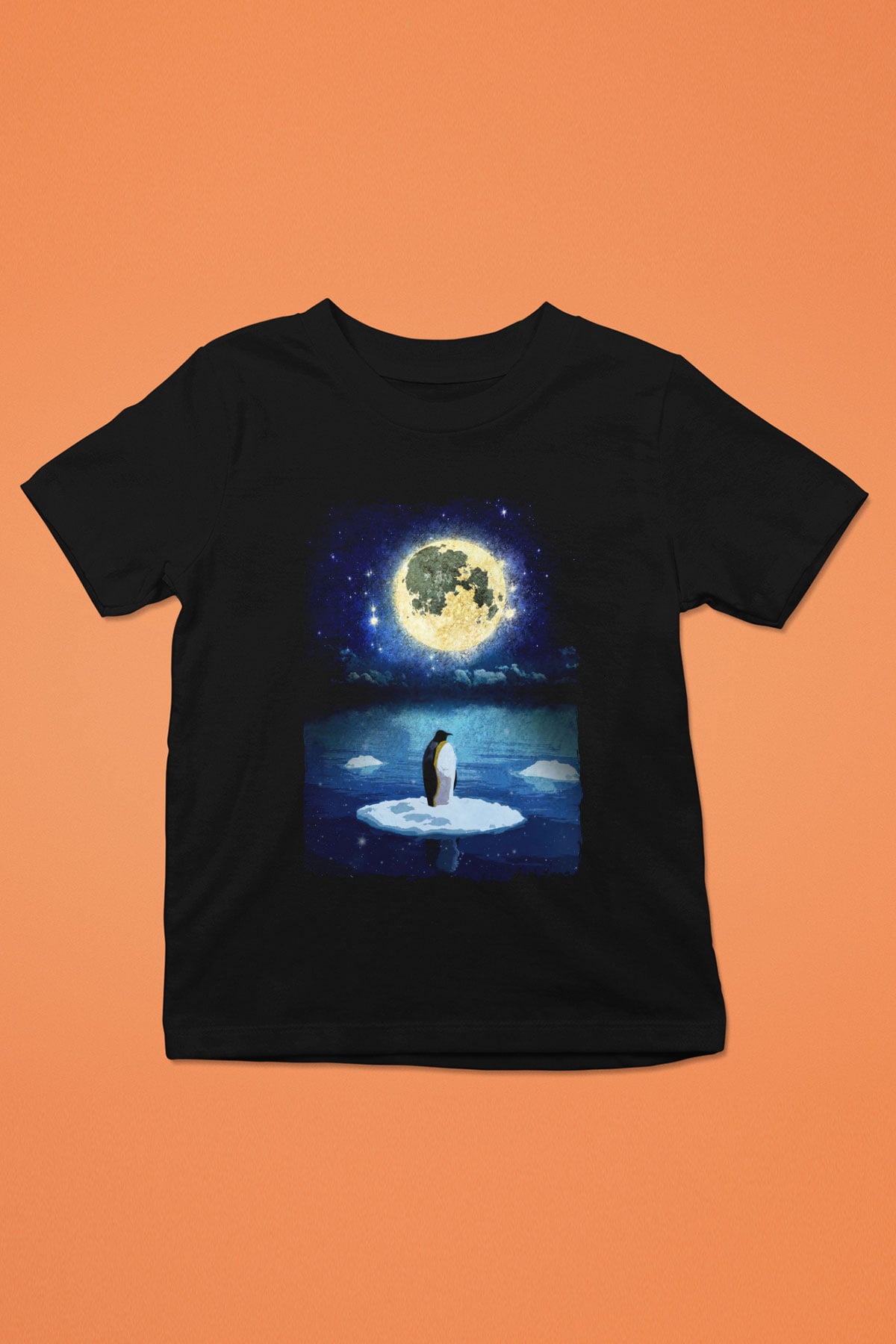 Penguen Siyah Unisex Çocuk Tişört