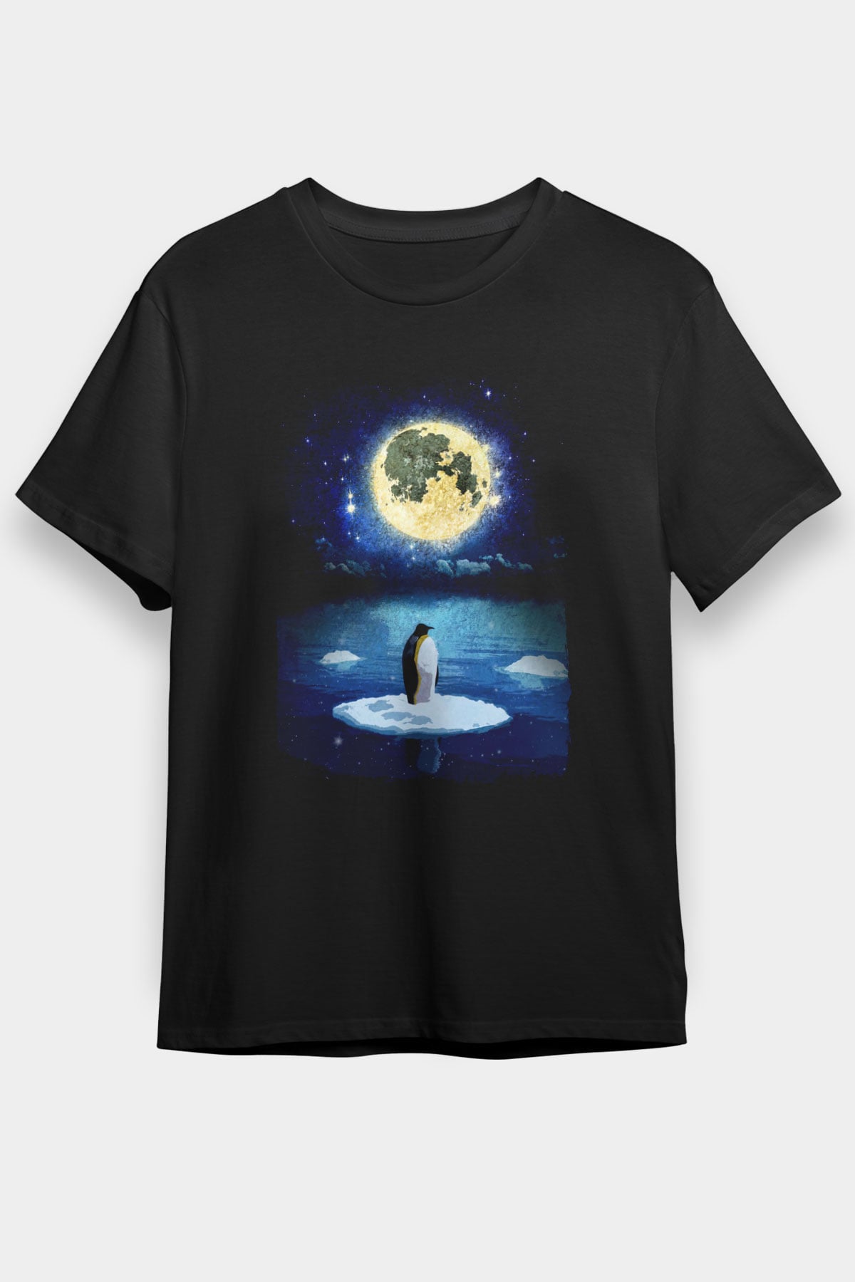 Penguen Siyah Unisex Tişört T-Shirt - TişörtFabrikası